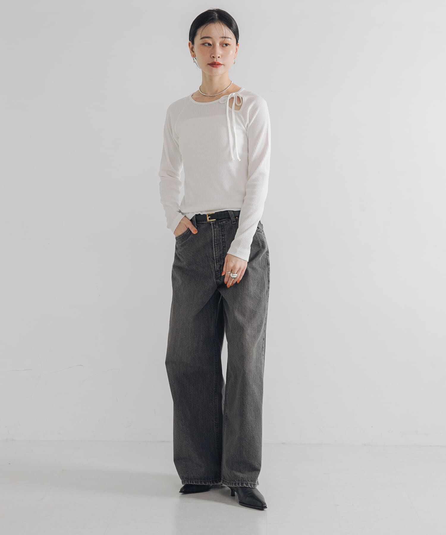 URBAN RESEARCH「カットアウトリブトップス」|Tシャツ・カットソー|