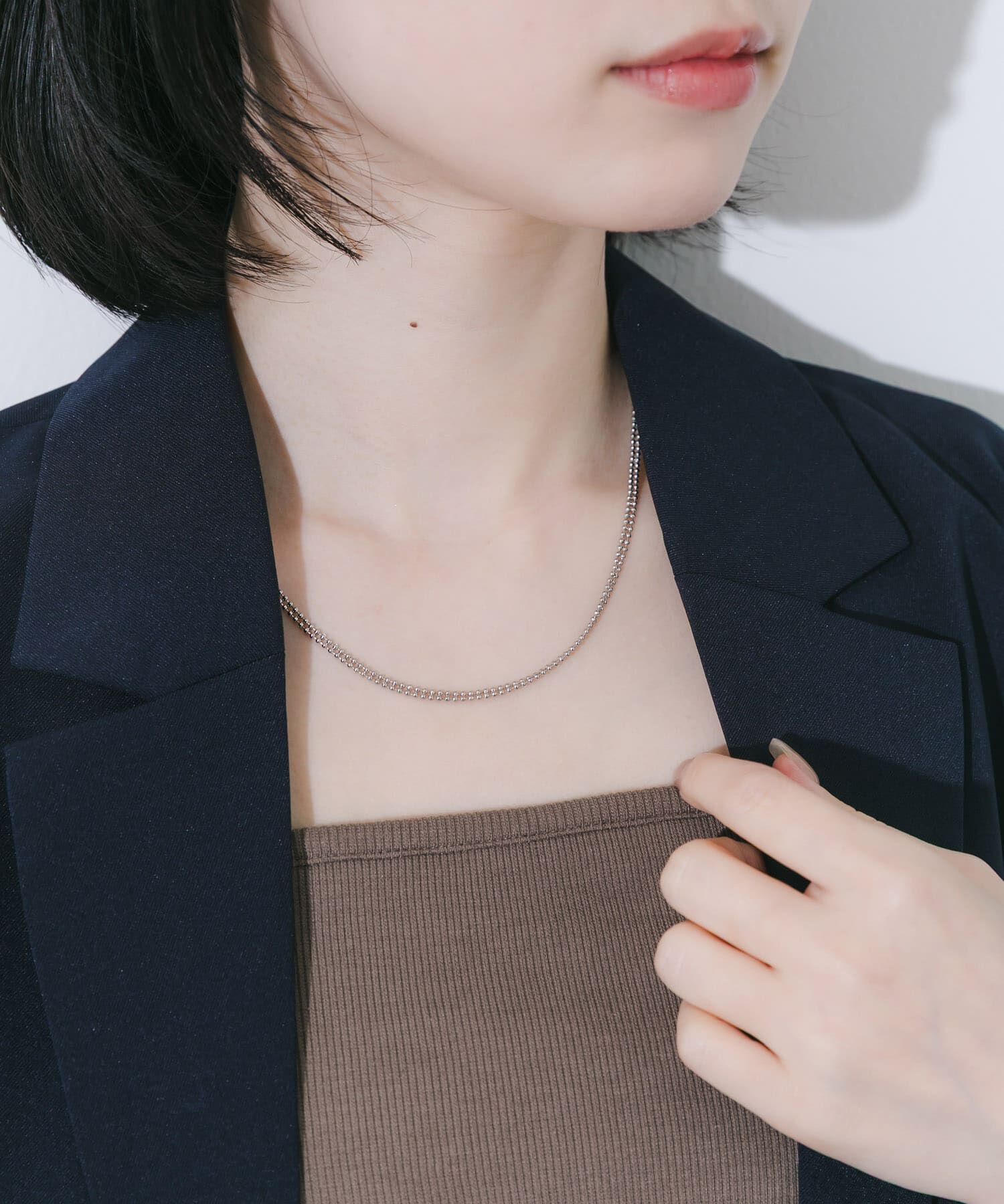 SMELLY「ステンレス2ラインボールチェーンネックレス」|ネックレス|