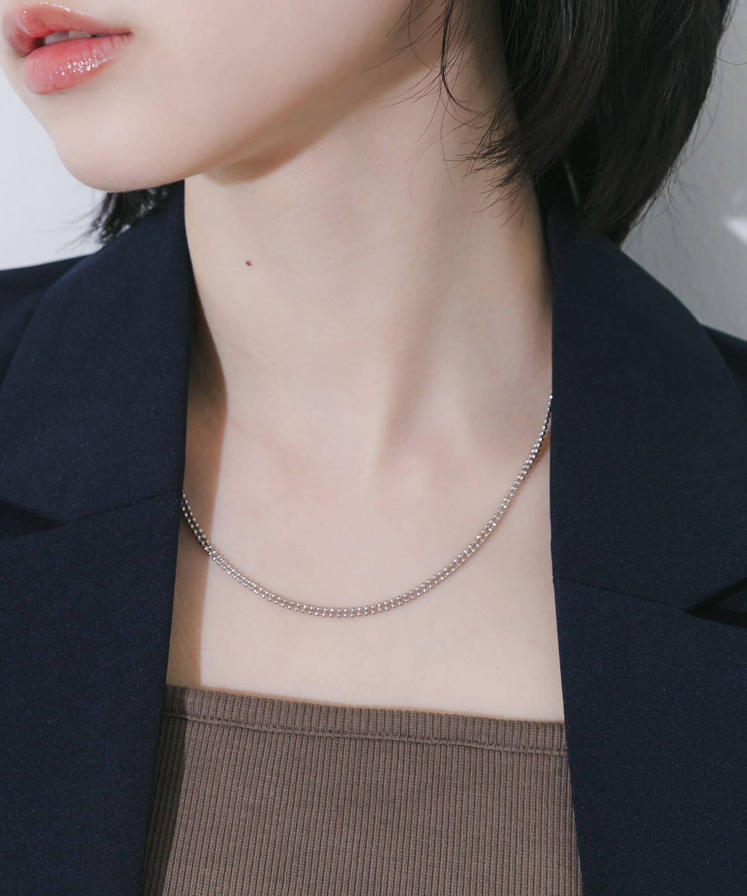 SMELLY「ステンレス2ラインボールチェーンネックレス」|ネックレス|