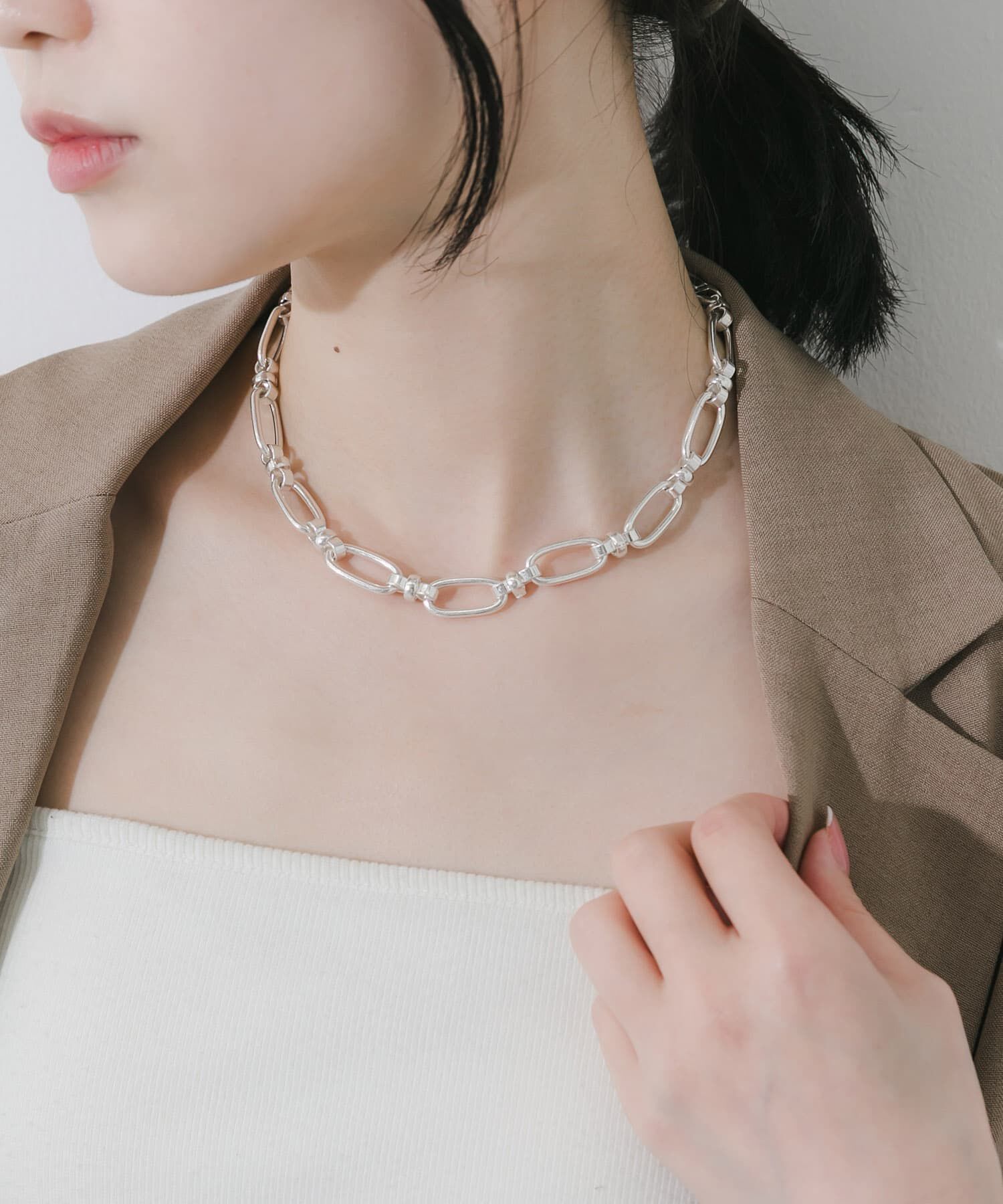 SMELLY「オーバルリンクボリュームチェーンネックレス」|ネックレス|