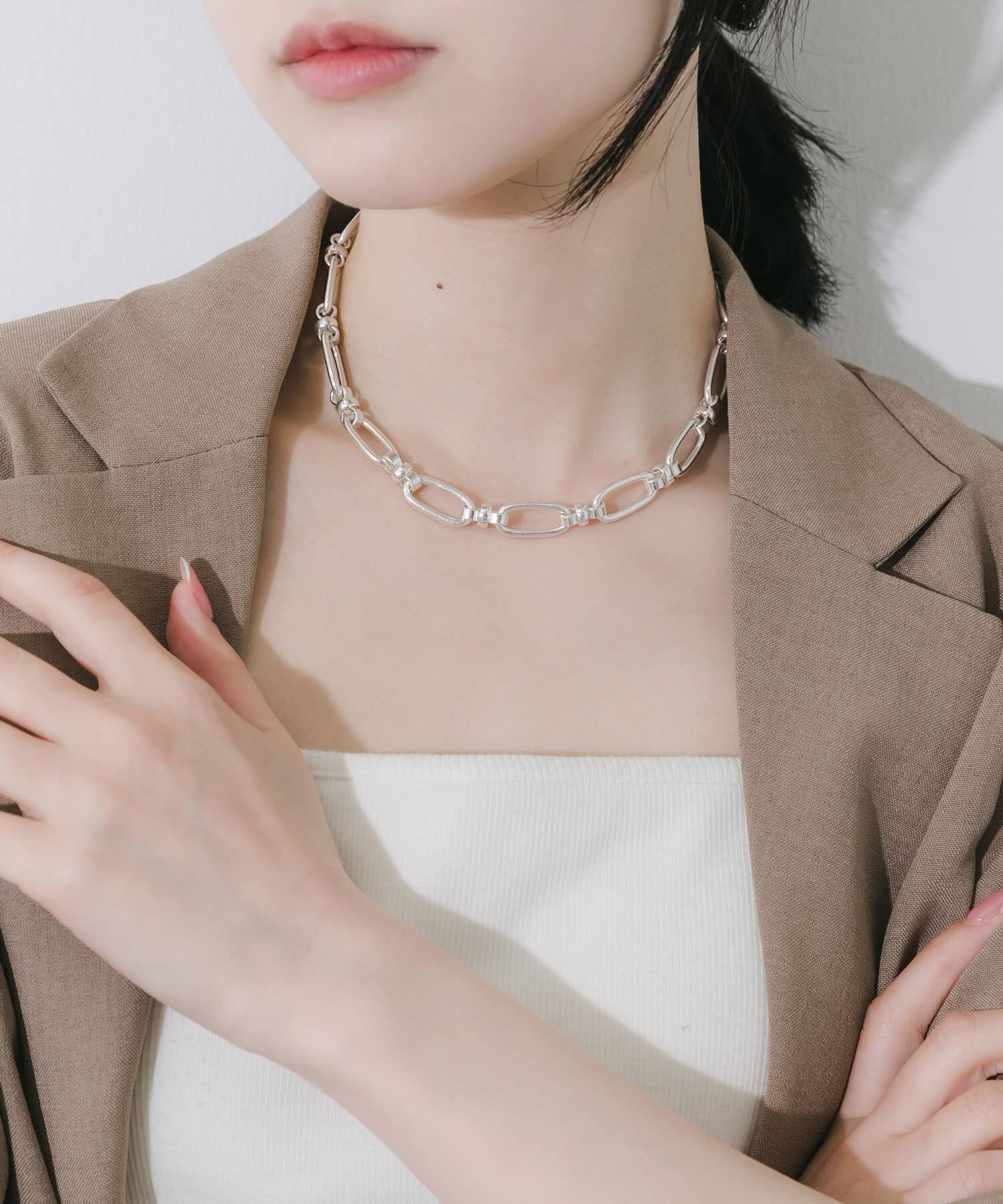 SMELLY「オーバルリンクボリュームチェーンネックレス」|ネックレス|