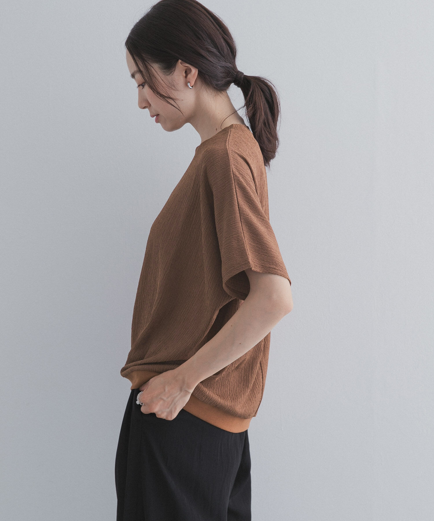 URBAN RESEARCH DOORS「フロントタック楊柳プルオーバー」|Tシャツ・カットソー|