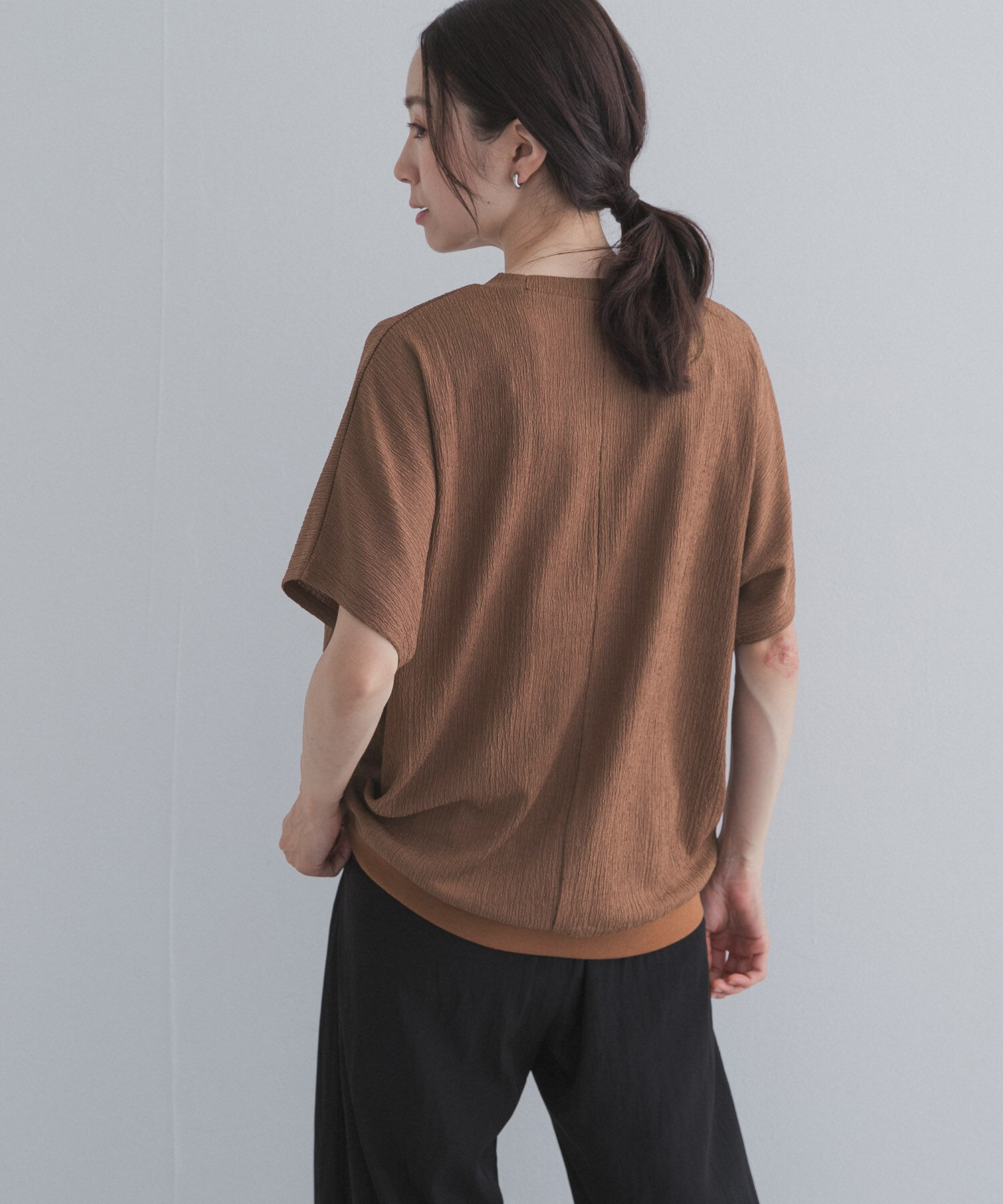 URBAN RESEARCH DOORS「フロントタック楊柳プルオーバー」|Tシャツ・カットソー|