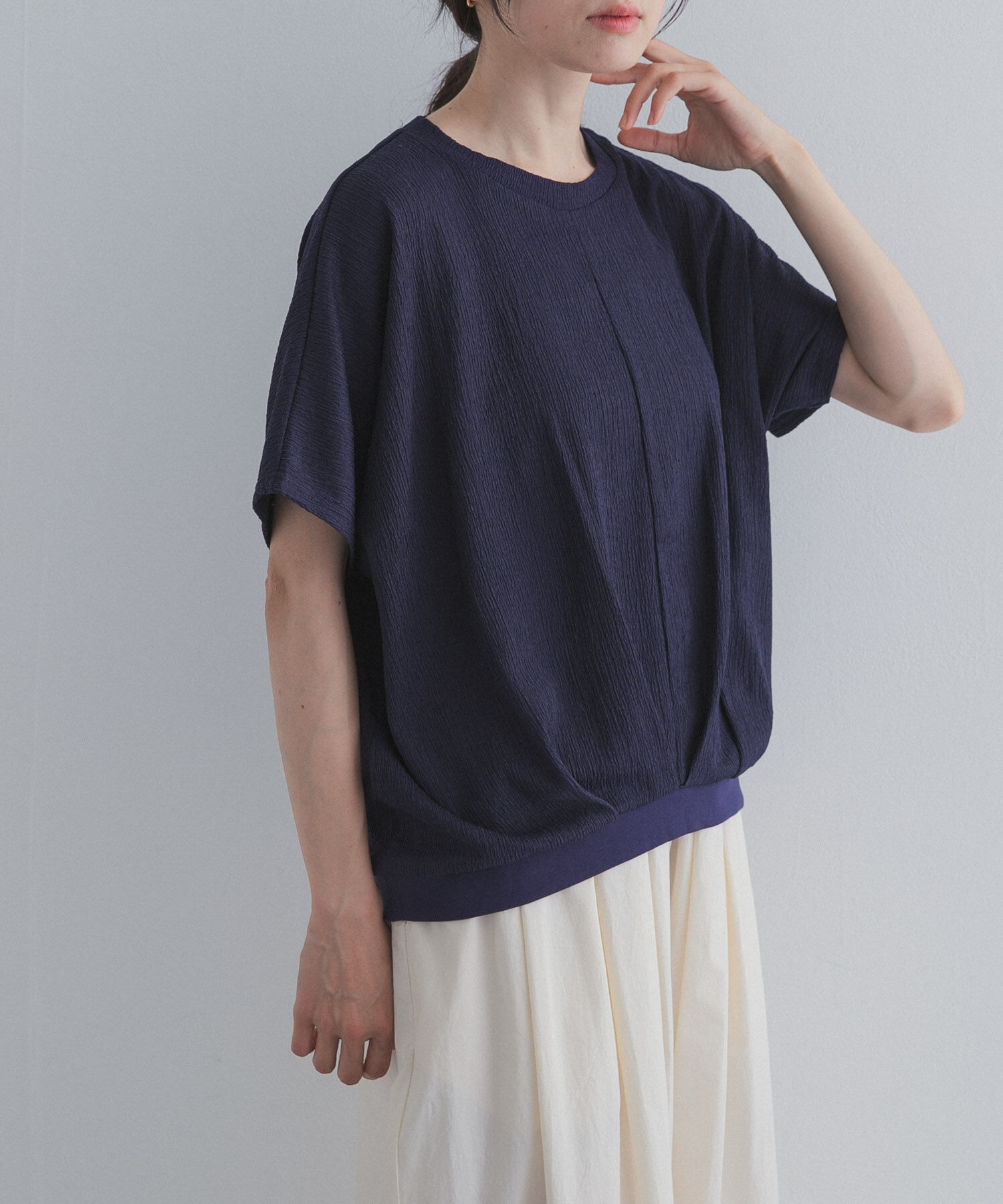 URBAN RESEARCH DOORS「フロントタック楊柳プルオーバー」|Tシャツ・カットソー|