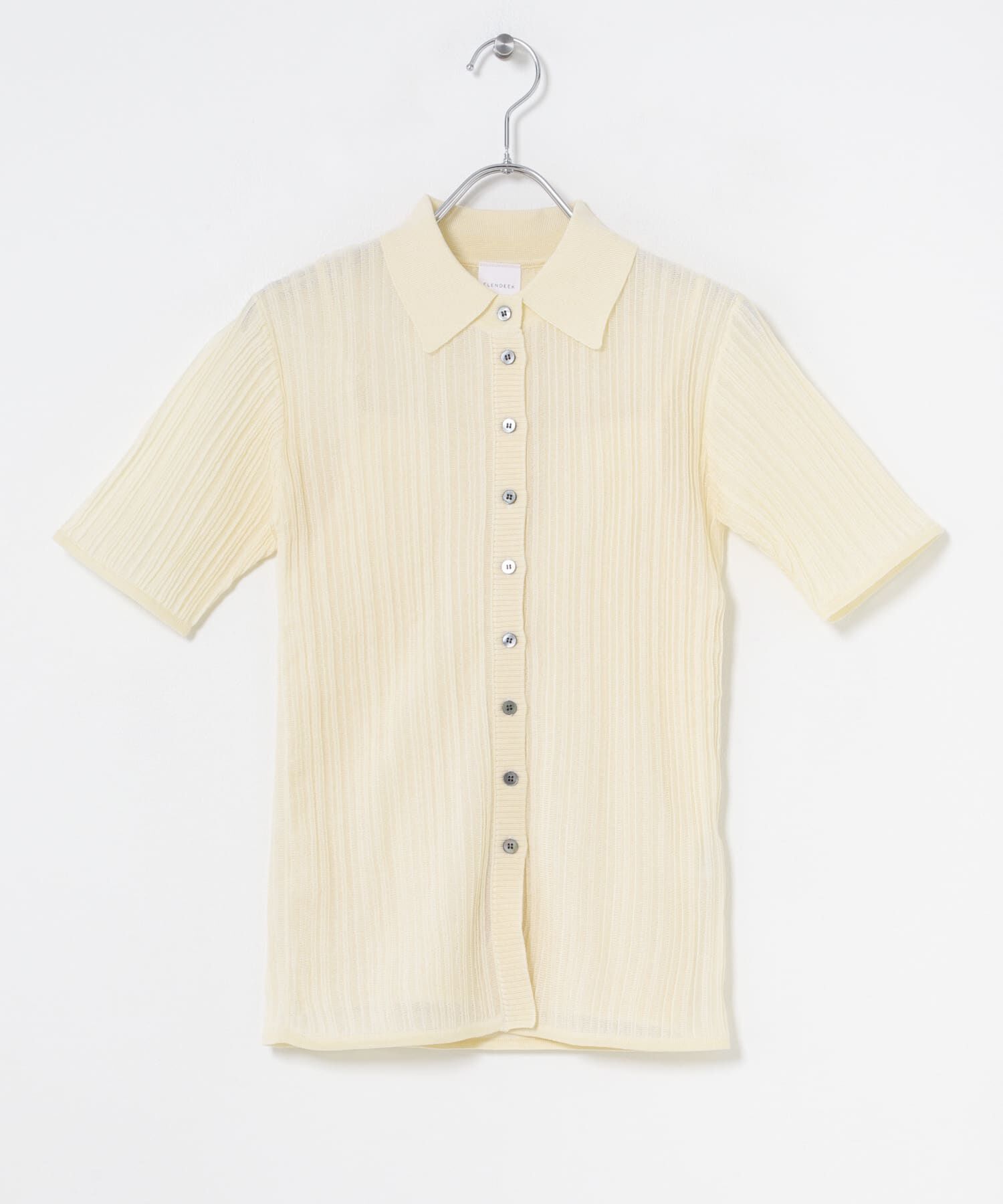 URBAN RESEARCH ROSSO「ELENDEEK　SHEER PLEATS KNIT TOP」|カーディガン|