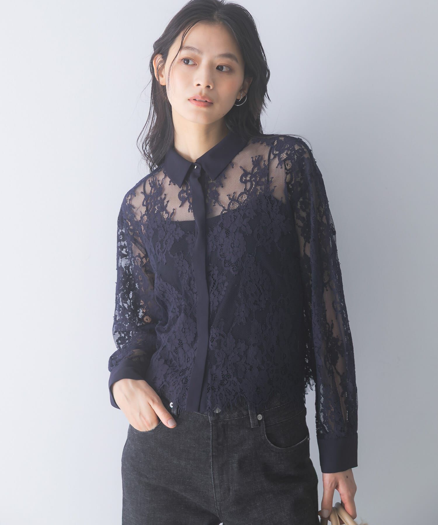 URBAN RESEARCH ROSSO「レースクレリックシャツ」|シャツ・ブラウス|