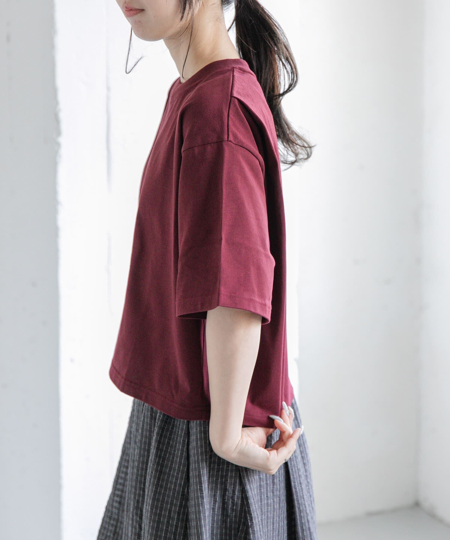 URBAN RESEARCH DOORS「FORK&SPOON　ショルダータックTシャツ」|Tシャツ・カットソー|