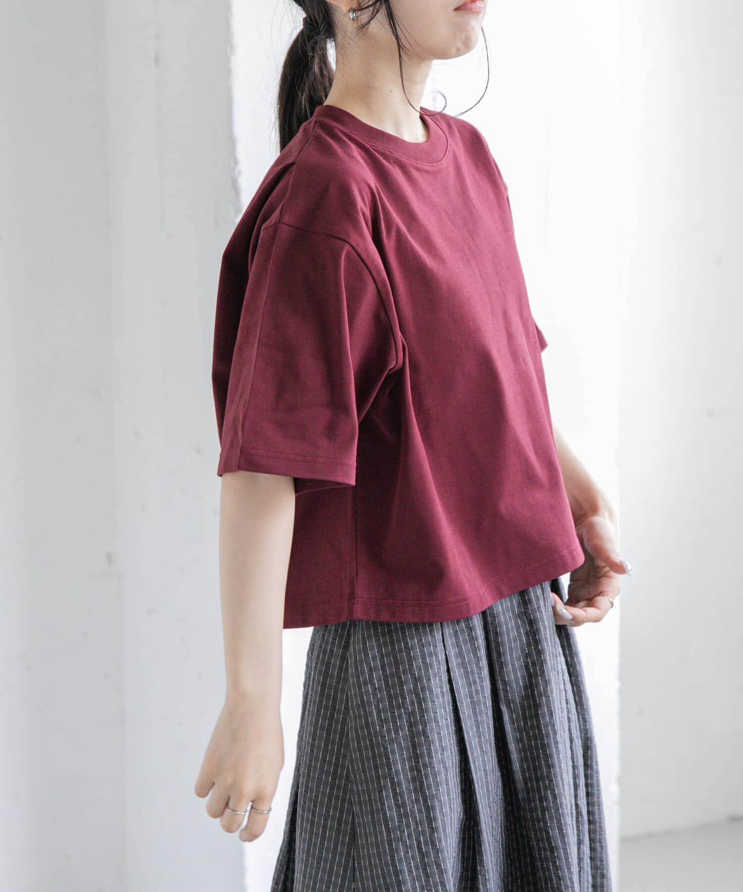 URBAN RESEARCH DOORS「FORK&SPOON　ショルダータックTシャツ」|Tシャツ・カットソー|