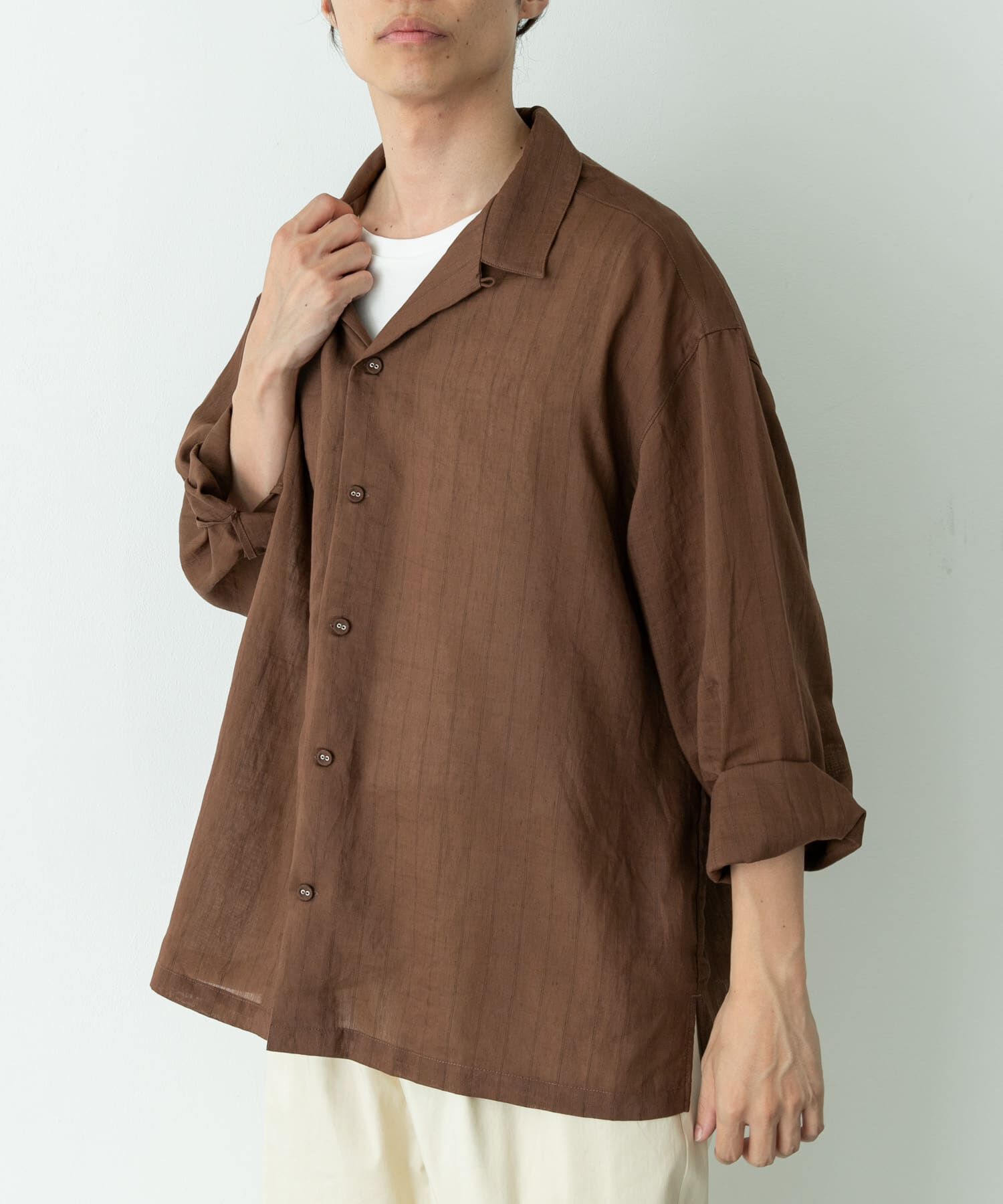 Sonny Label 「レーヨン混ストライプオープンカラーシャツ」|シャツ・ブラウス|