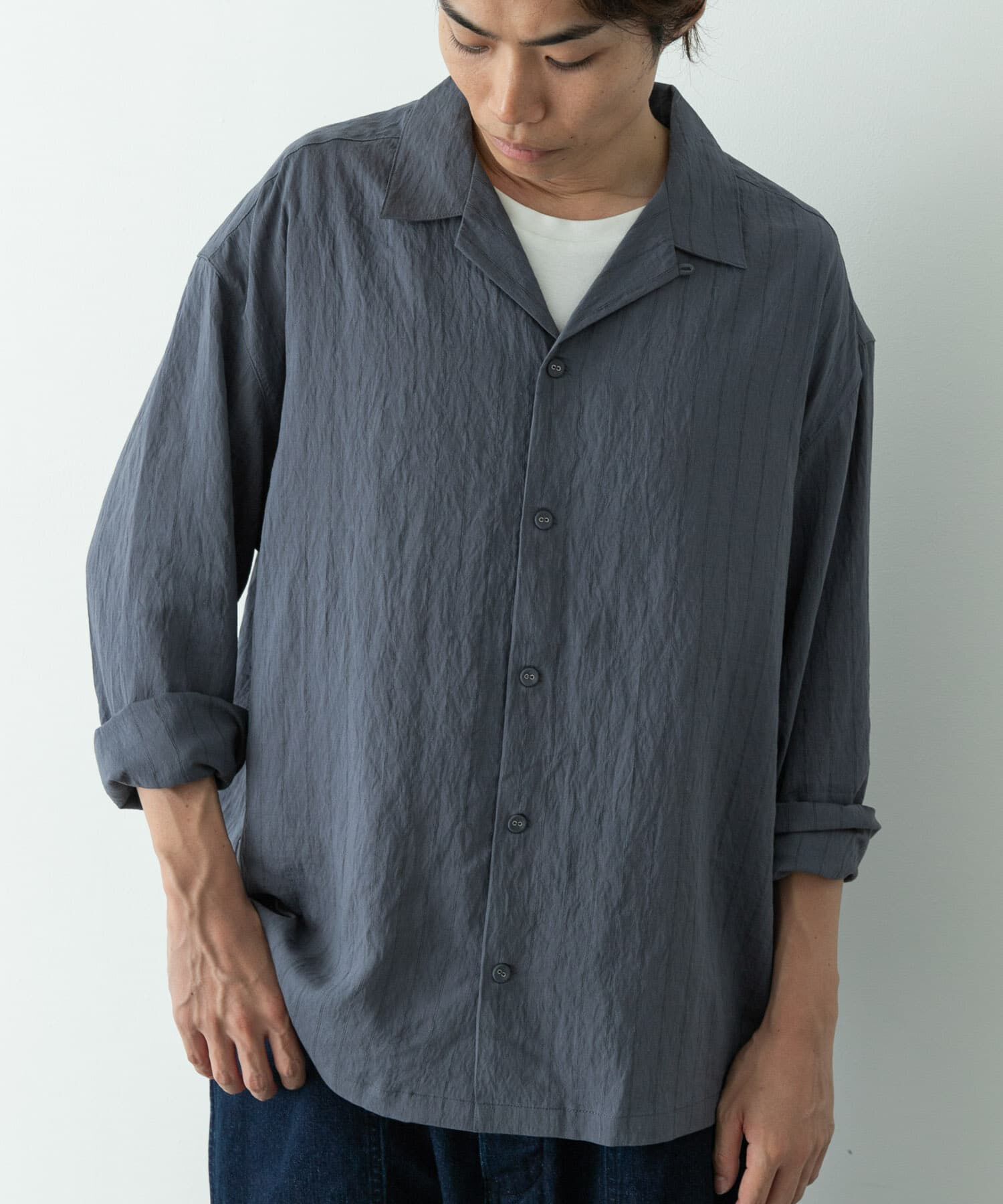 Sonny Label 「レーヨン混ストライプオープンカラーシャツ」|シャツ・ブラウス|