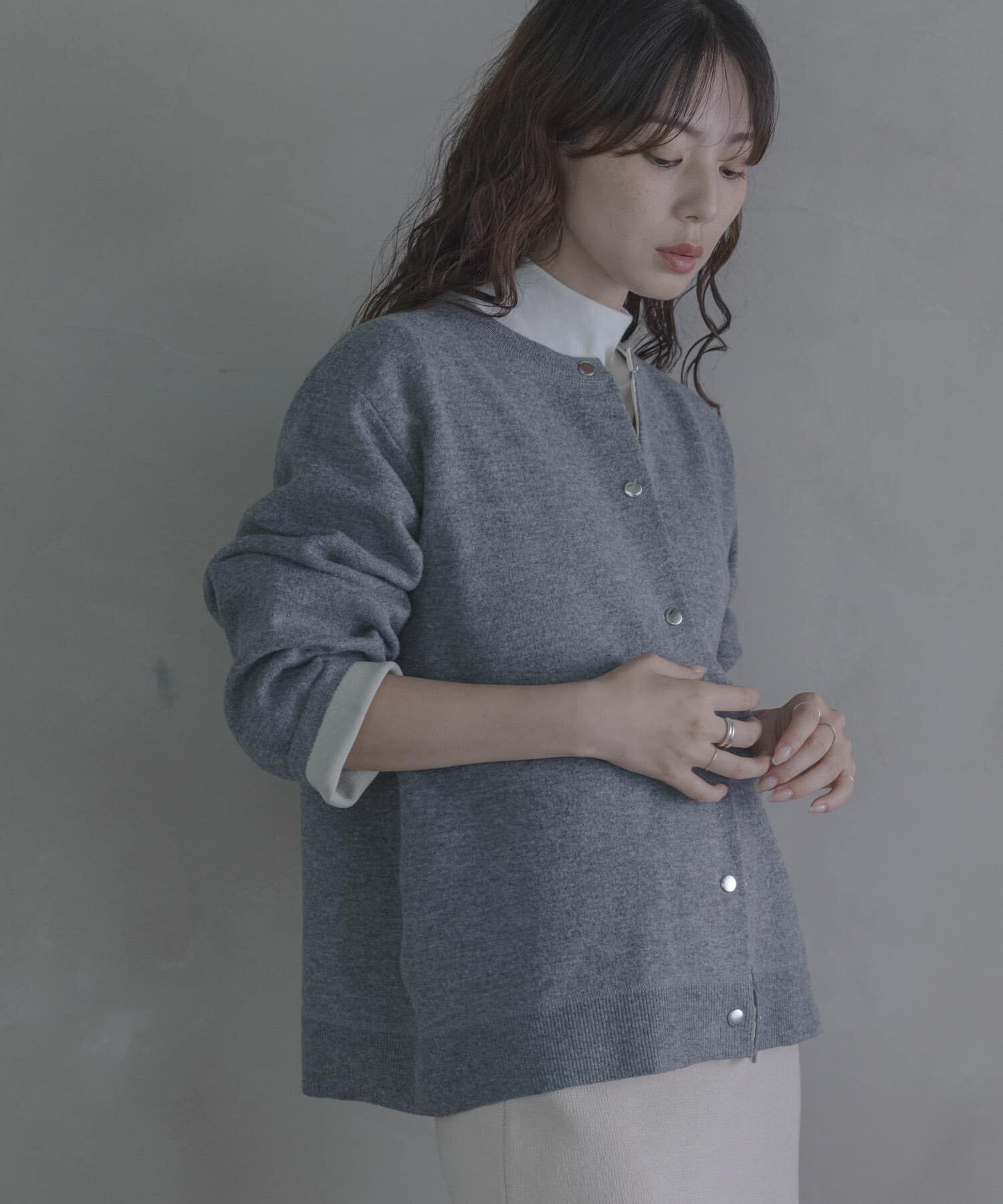 Sonny Label 「ダブルフェイスバイカラーカーディガン」|カーディガン|