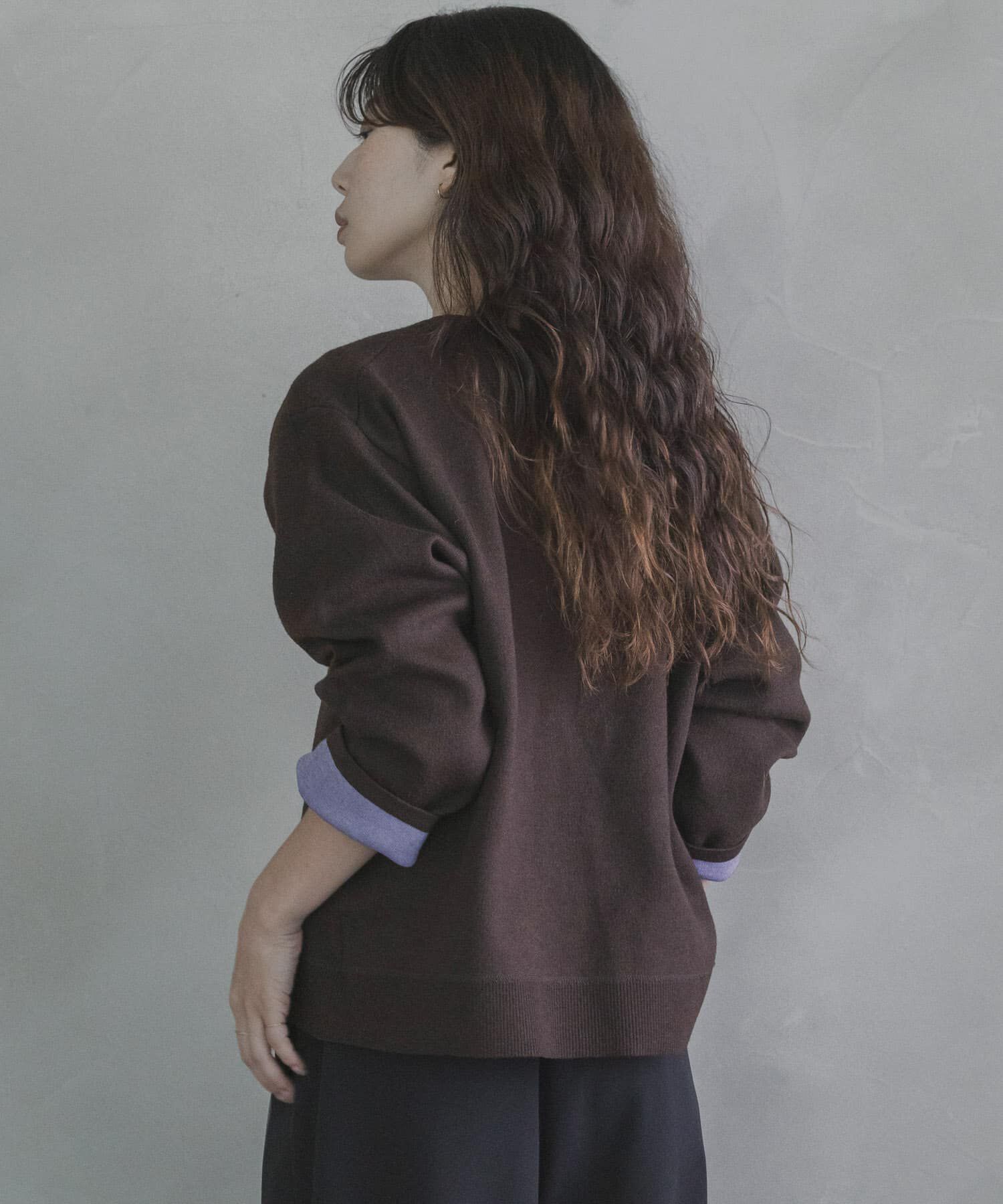 Sonny Label 「ダブルフェイスバイカラーカーディガン」|カーディガン|