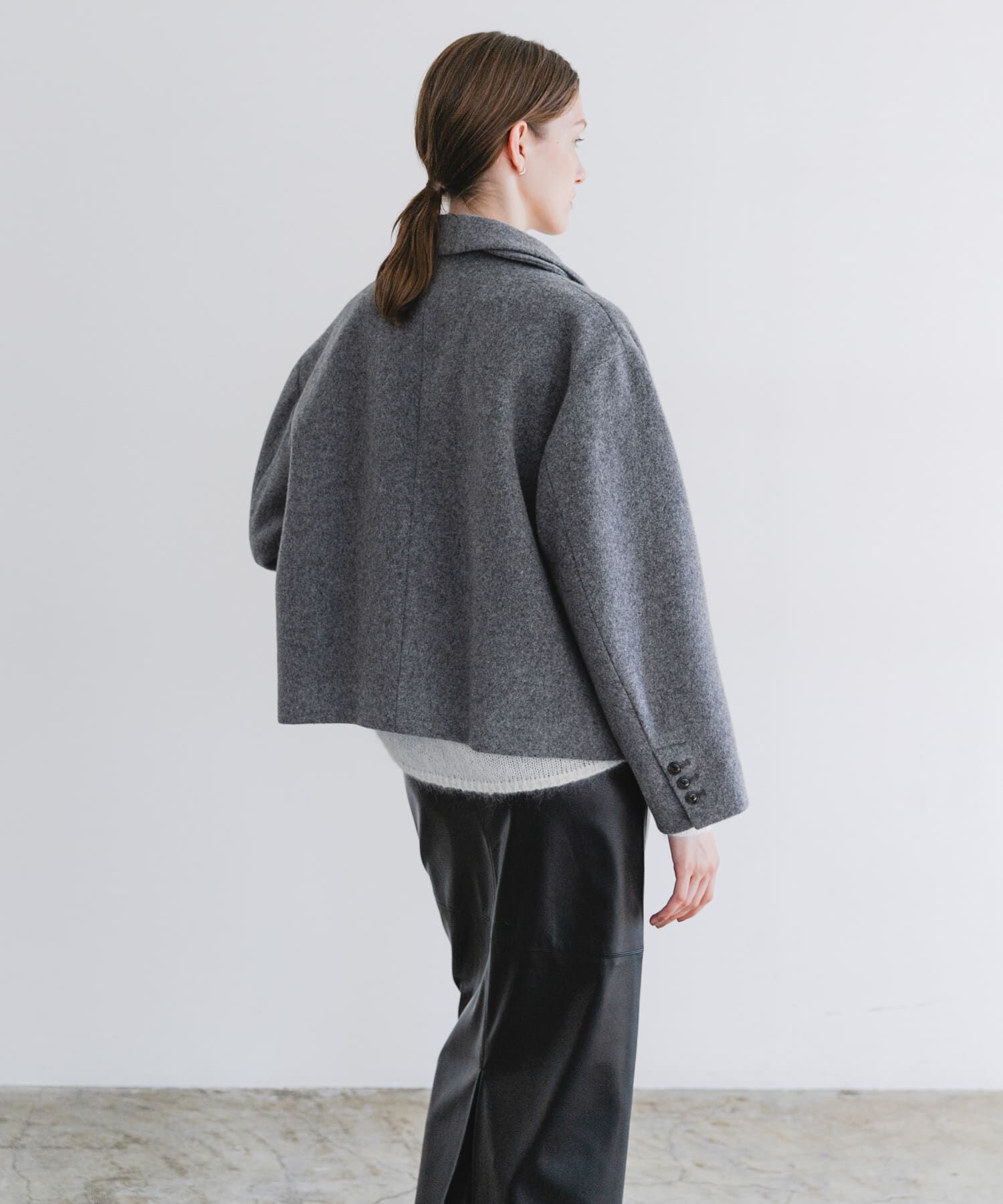 URBAN RESEARCH「ウールモッサショートコート」|ノーカラーコート|