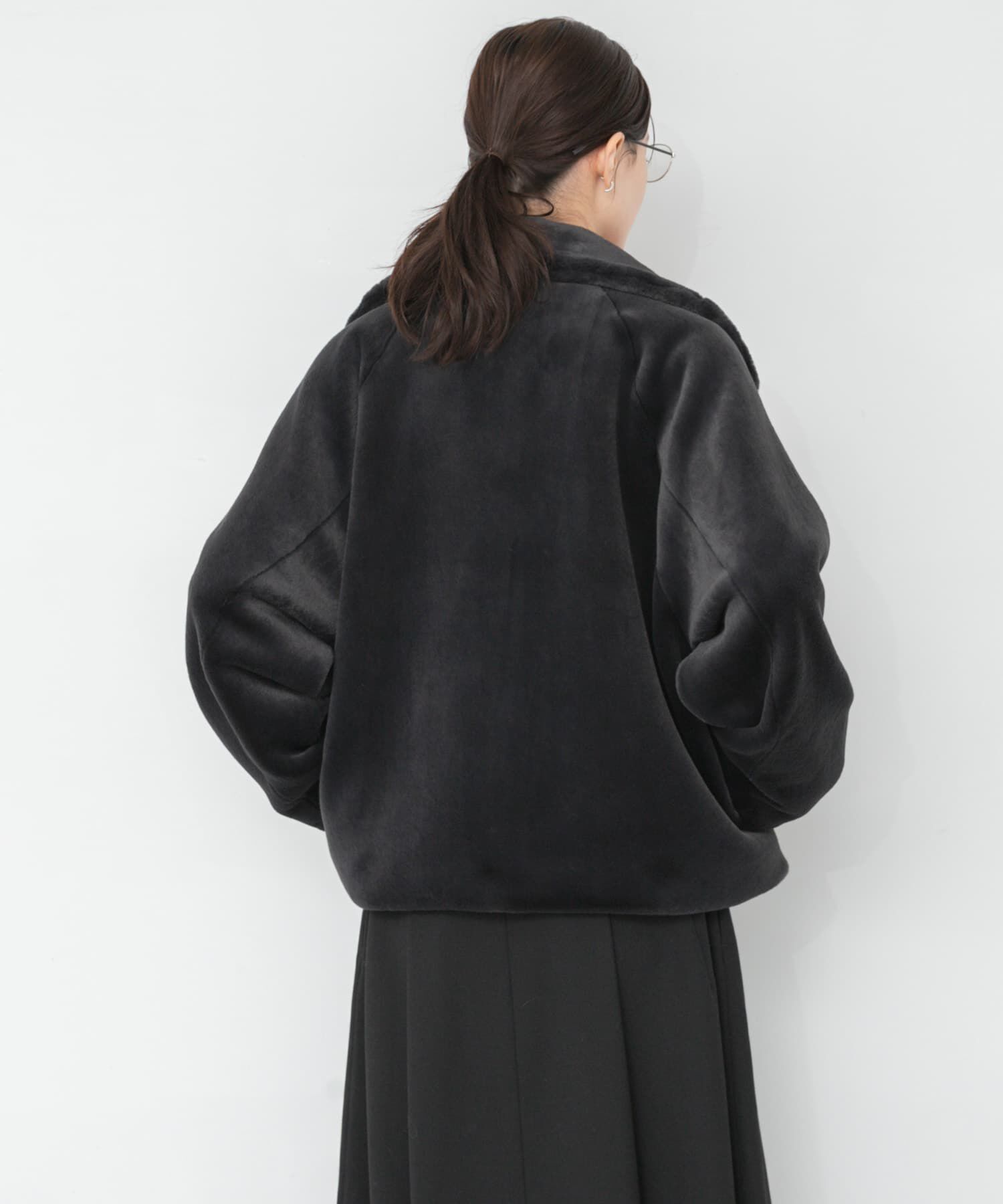 URBAN RESEARCH「エコファーショートコート」|ノーカラーコート|