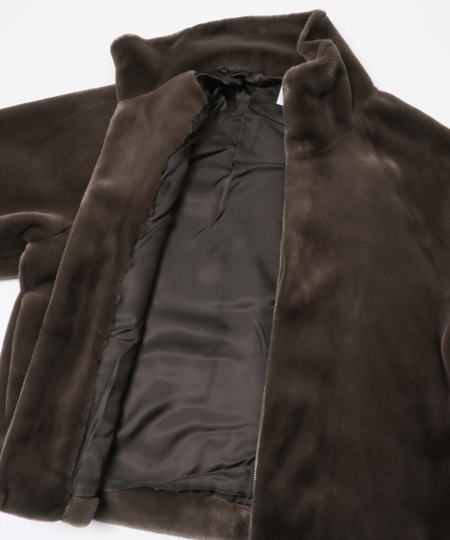 URBAN RESEARCH「エコファーショートコート」|ノーカラーコート|