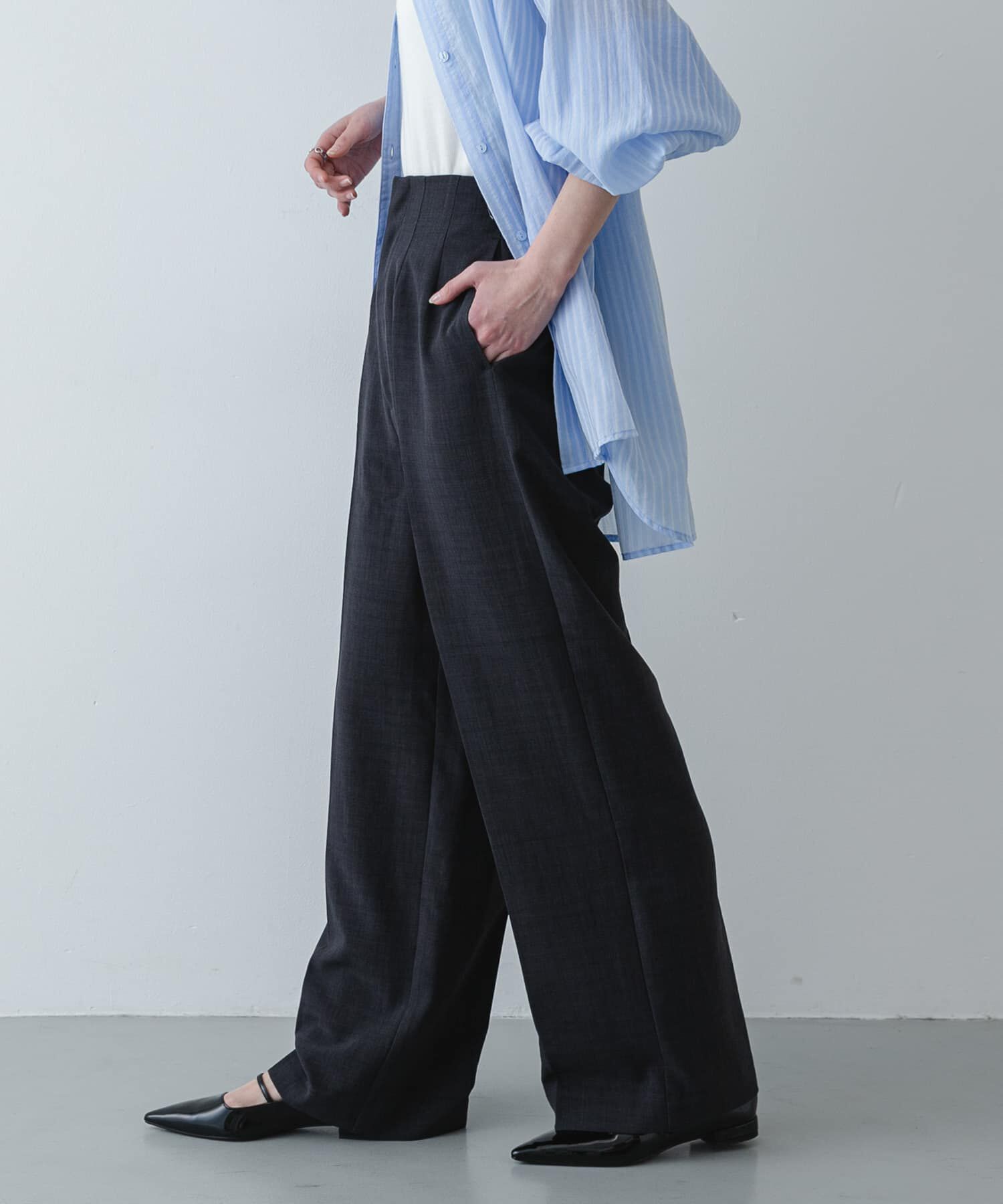 SENSE OF PLACE by URBAN RESEARCH「『UR TECH DRYLUXE』リネンライクワイドパンツ」|その他|