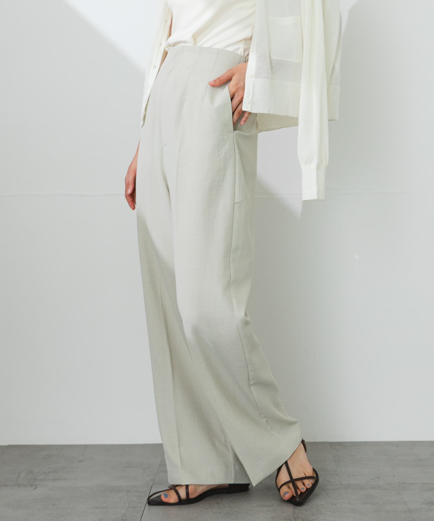 SENSE OF PLACE by URBAN RESEARCH「『UR TECH DRYLUXE』リネンライクワイドパンツ」|その他|