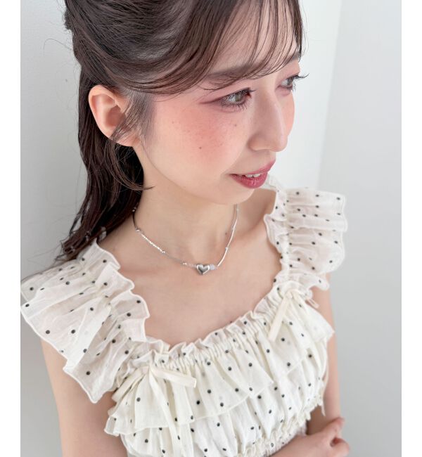  「ハートモチーフビーズネックレス」|ネックレス|