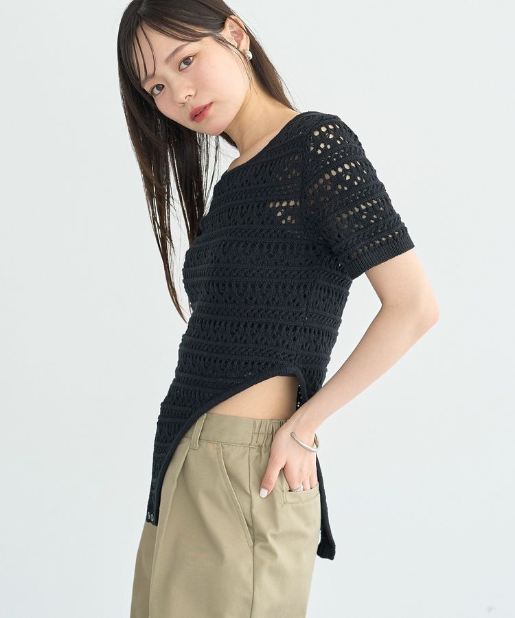 earth music&ecology「クロエシェボディニットスーツ」|ニット・セーター|Black