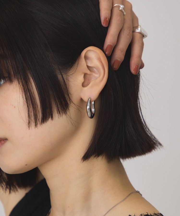 AMERICAN HOLIC「【ステンレス】ニュアンスフープピアス」|ピアス|