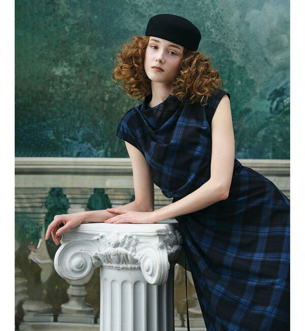 LOULOU WILLOUGHBY「ドレープチェックワンピース」|ワンピース|