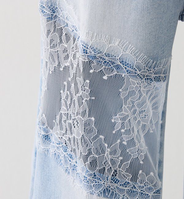  「【Lace Collection】レースデザインフレアデニム/SMサイズ展開あり」|その他|