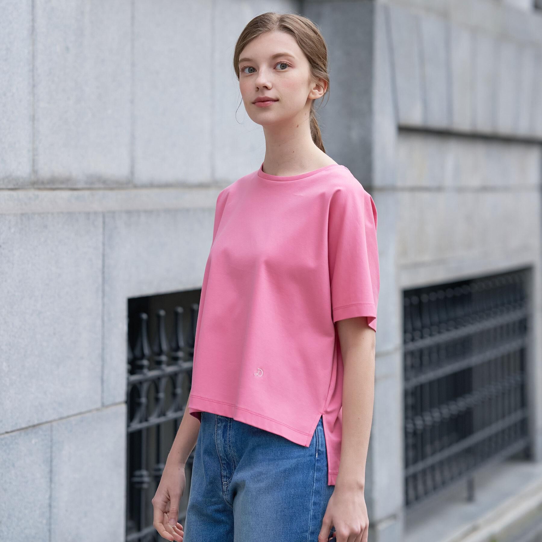 DRESSTERIOR「【接触冷感／抗菌防臭／消臭】アイスクリアコットンドルマンTシャツ」|Tシャツ・カットソー|