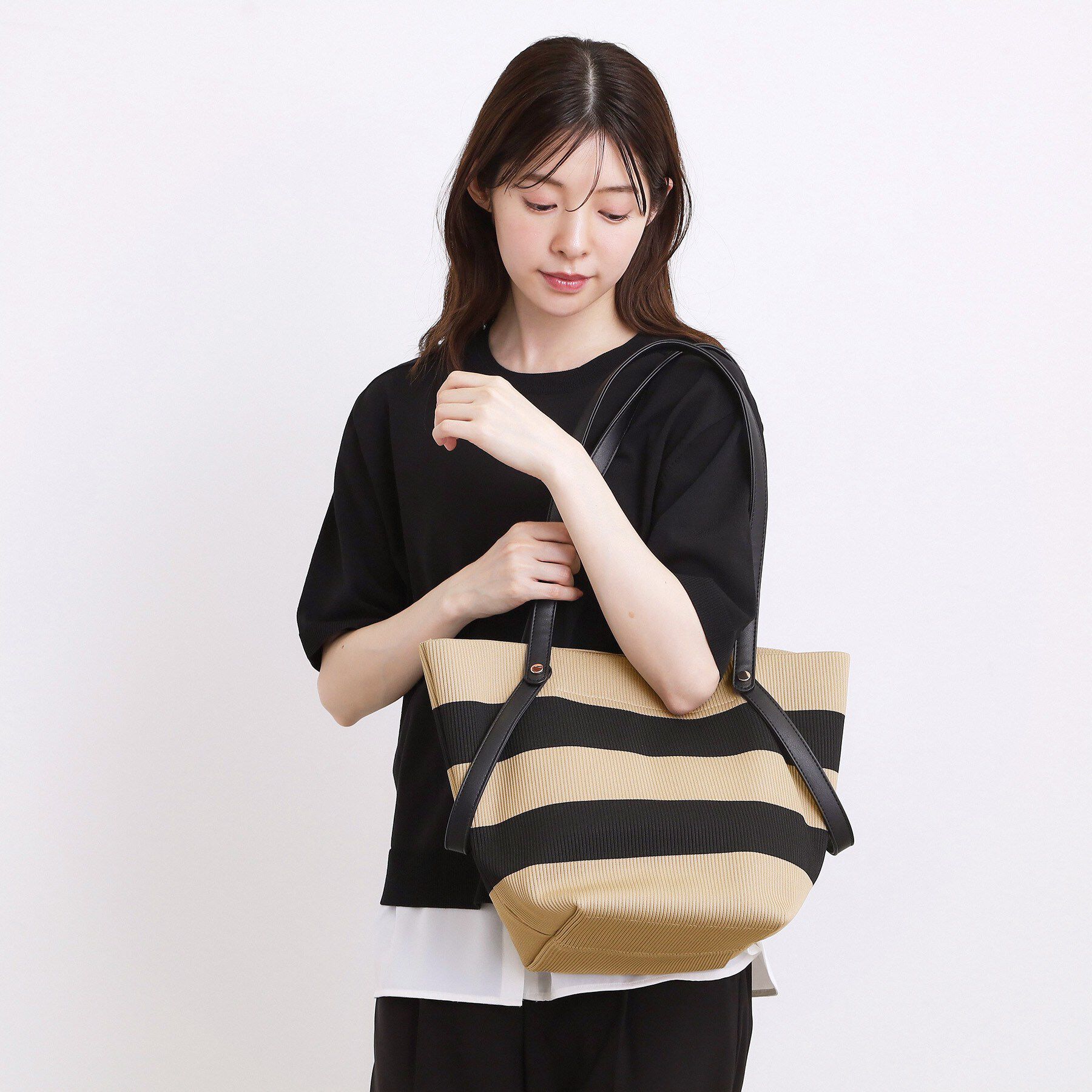 grove「【2WAY】ダブルハンドルニットトート」|トートバッグ|