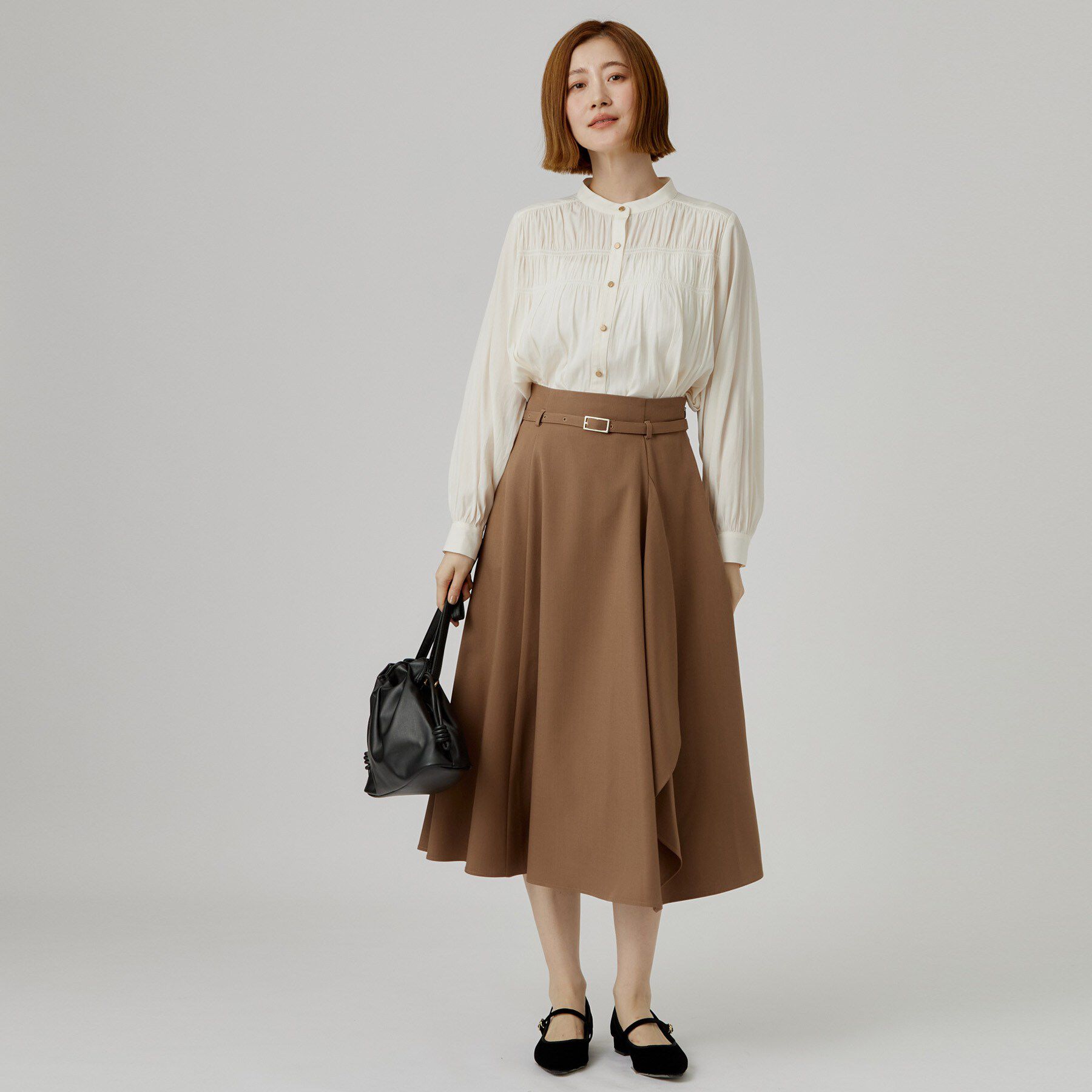 grove「ヴィンテージサテンシャーリングブラウス」|シャツ・ブラウス|