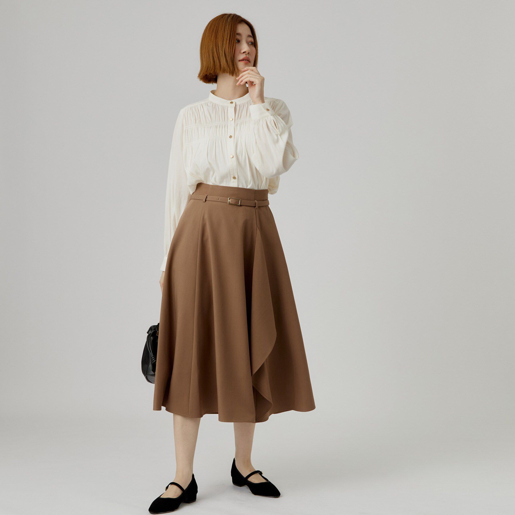 grove「ヴィンテージサテンシャーリングブラウス」|シャツ・ブラウス|
