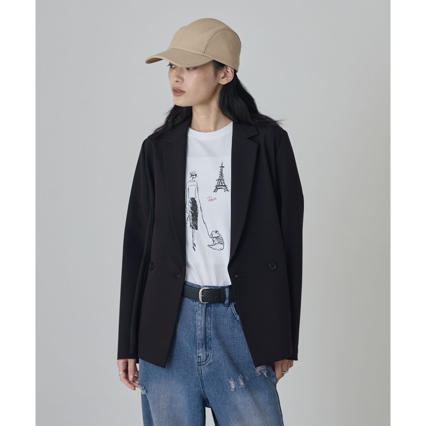 GALLEST「Comfy Set Up｜ダブルブレストイージージャケット【セットアップ対応／通勤／カセット服】」|テーラードジャケット|