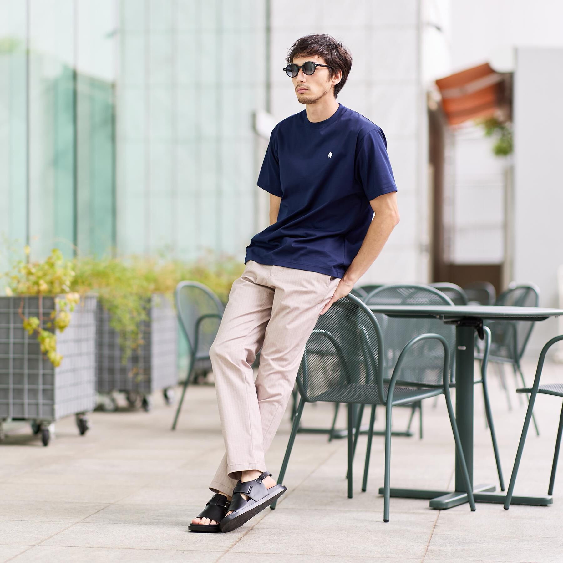 TAKEO KIKUCHI「【日本製】ワンポイント刺繍 半袖Tシャツ」|Tシャツ・カットソー|