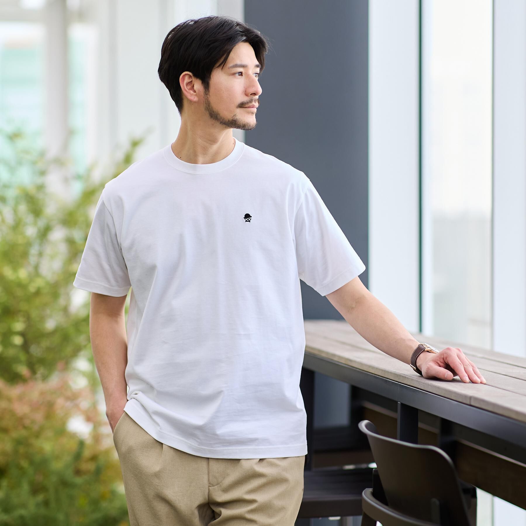 TAKEO KIKUCHI「【日本製】ワンポイント刺繍 半袖Tシャツ」|Tシャツ・カットソー|