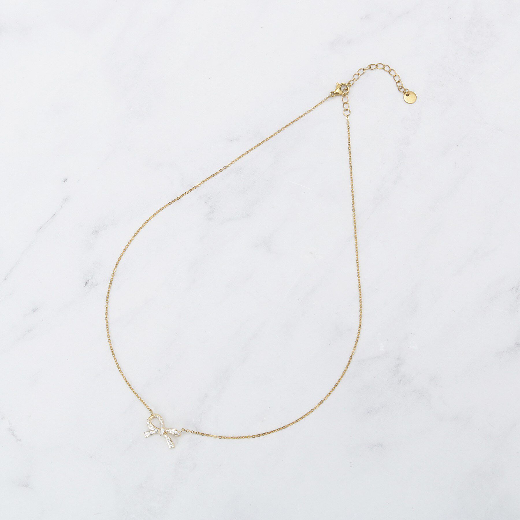 Couture broach「ビジューリボンネックレス」|ネックレス|