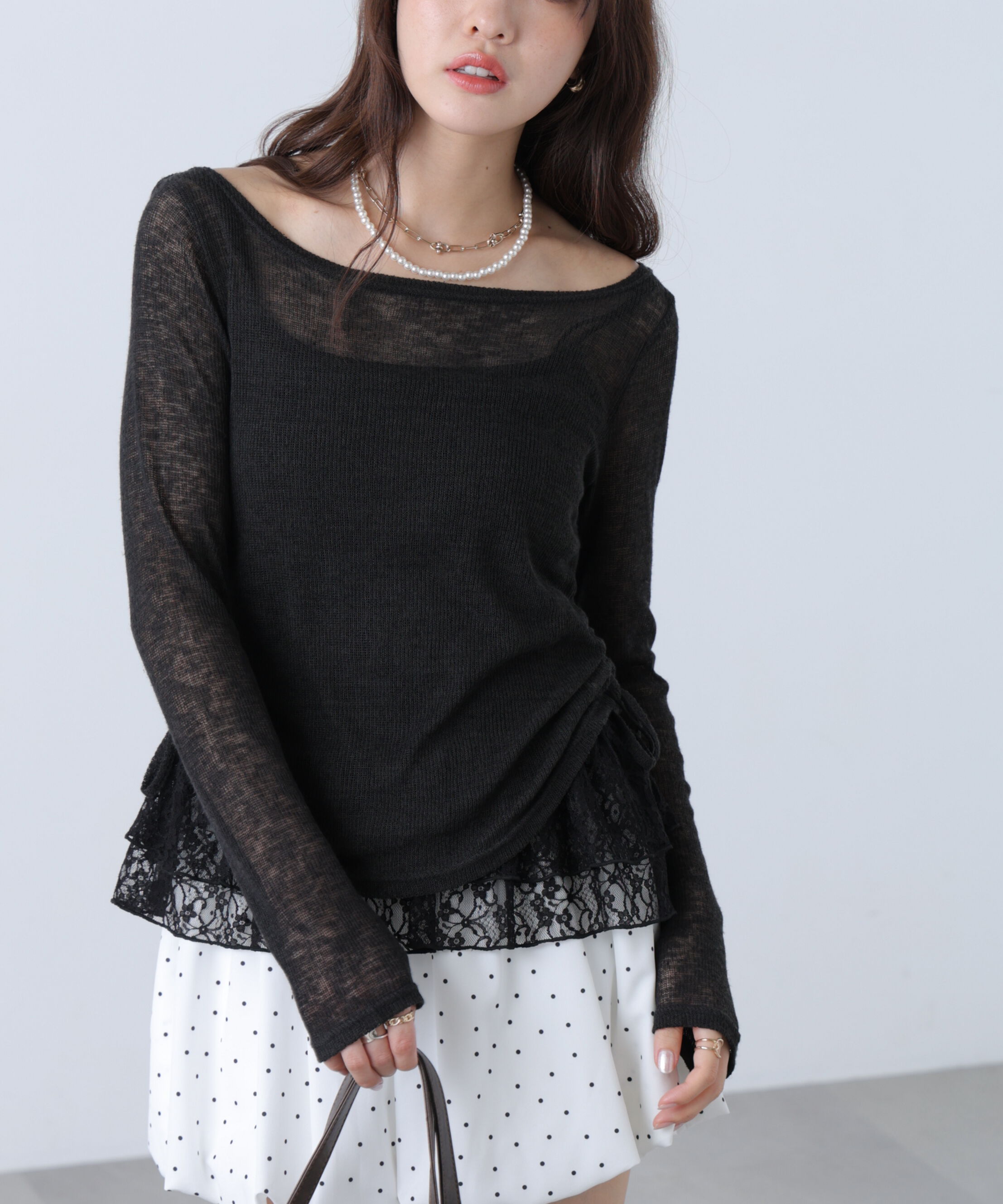  「メランジドロストレースティアードキャミセット」|Tシャツ・カットソー|