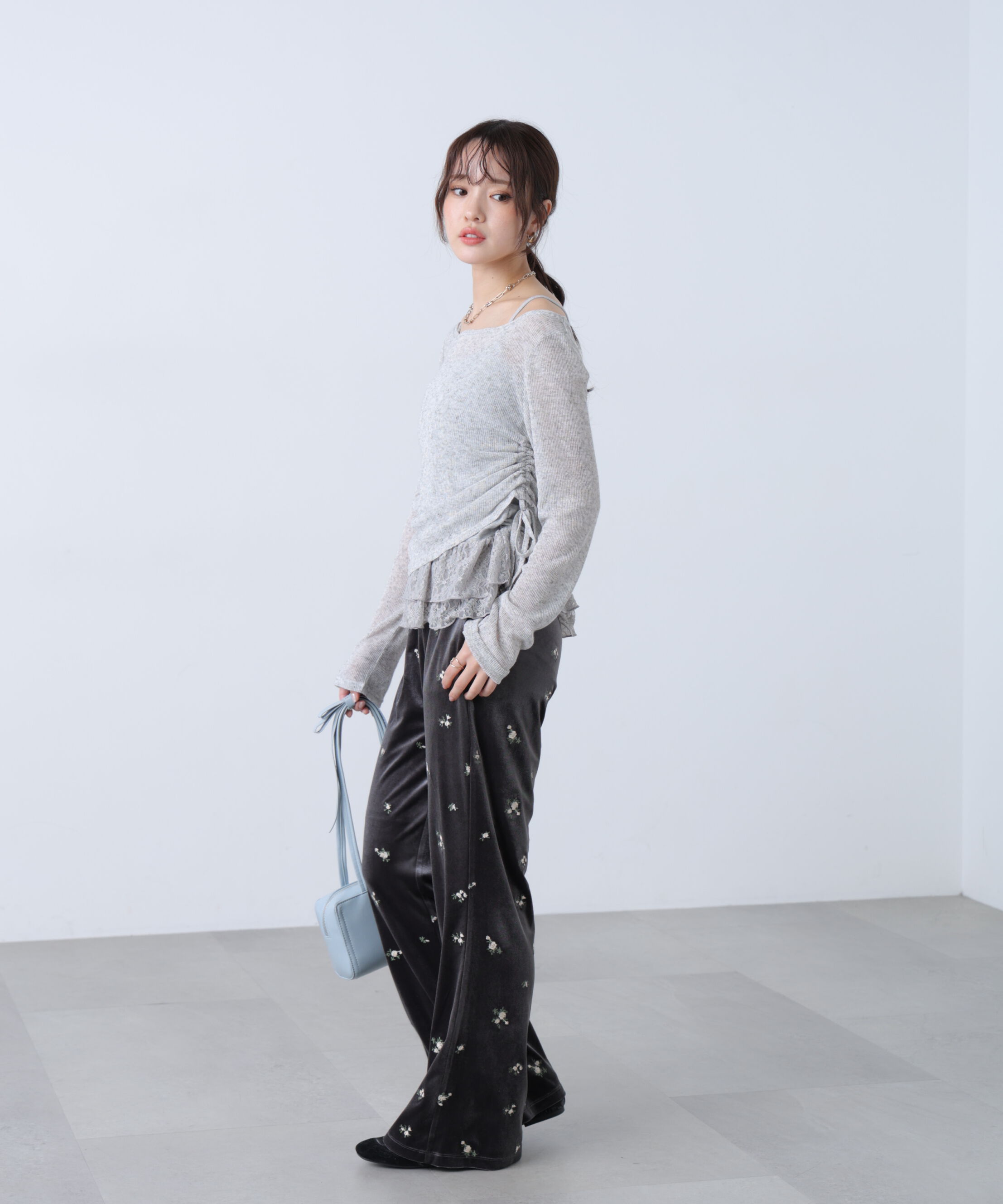  「メランジドロストレースティアードキャミセット」|Tシャツ・カットソー|