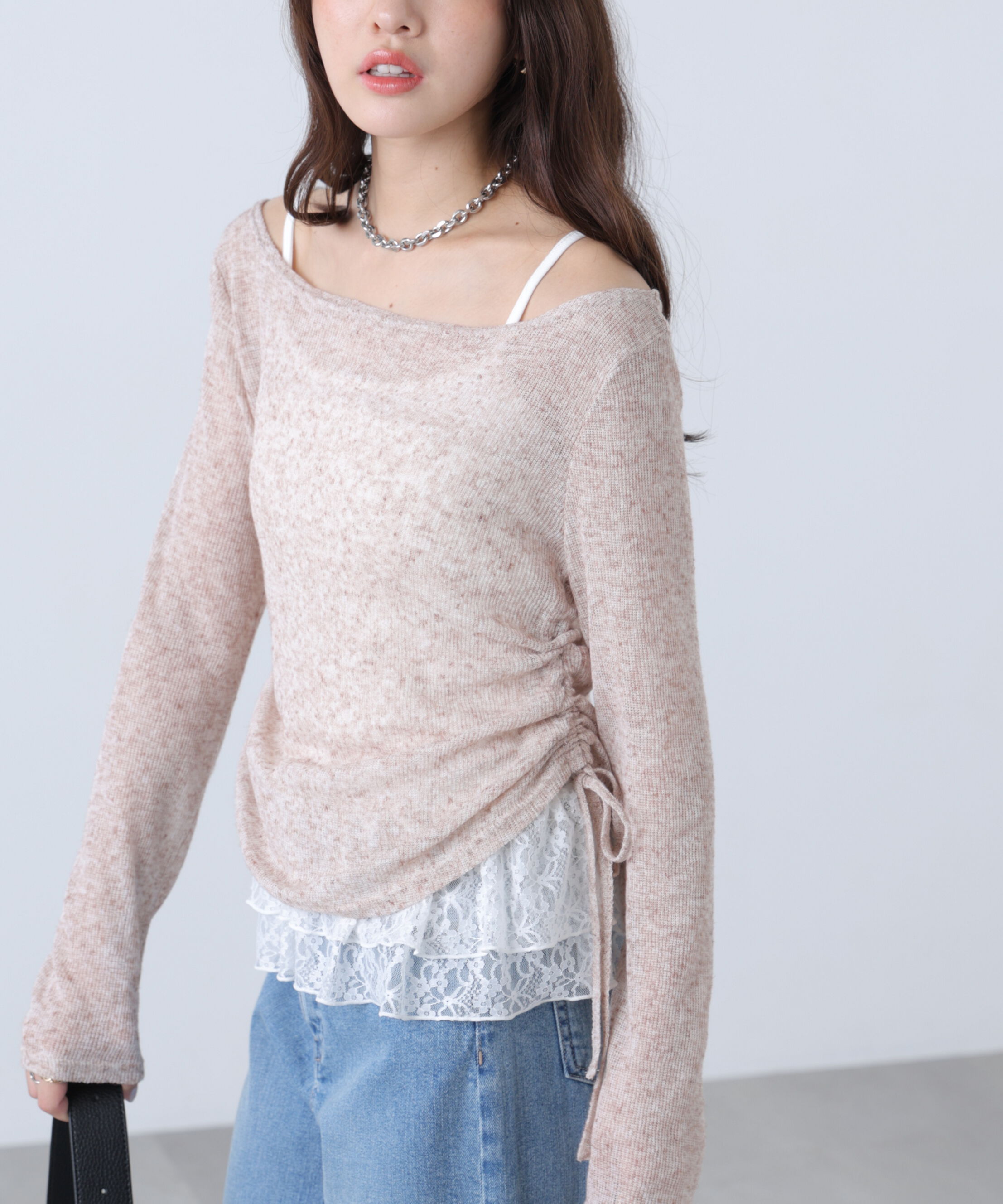  「メランジドロストレースティアードキャミセット」|Tシャツ・カットソー|