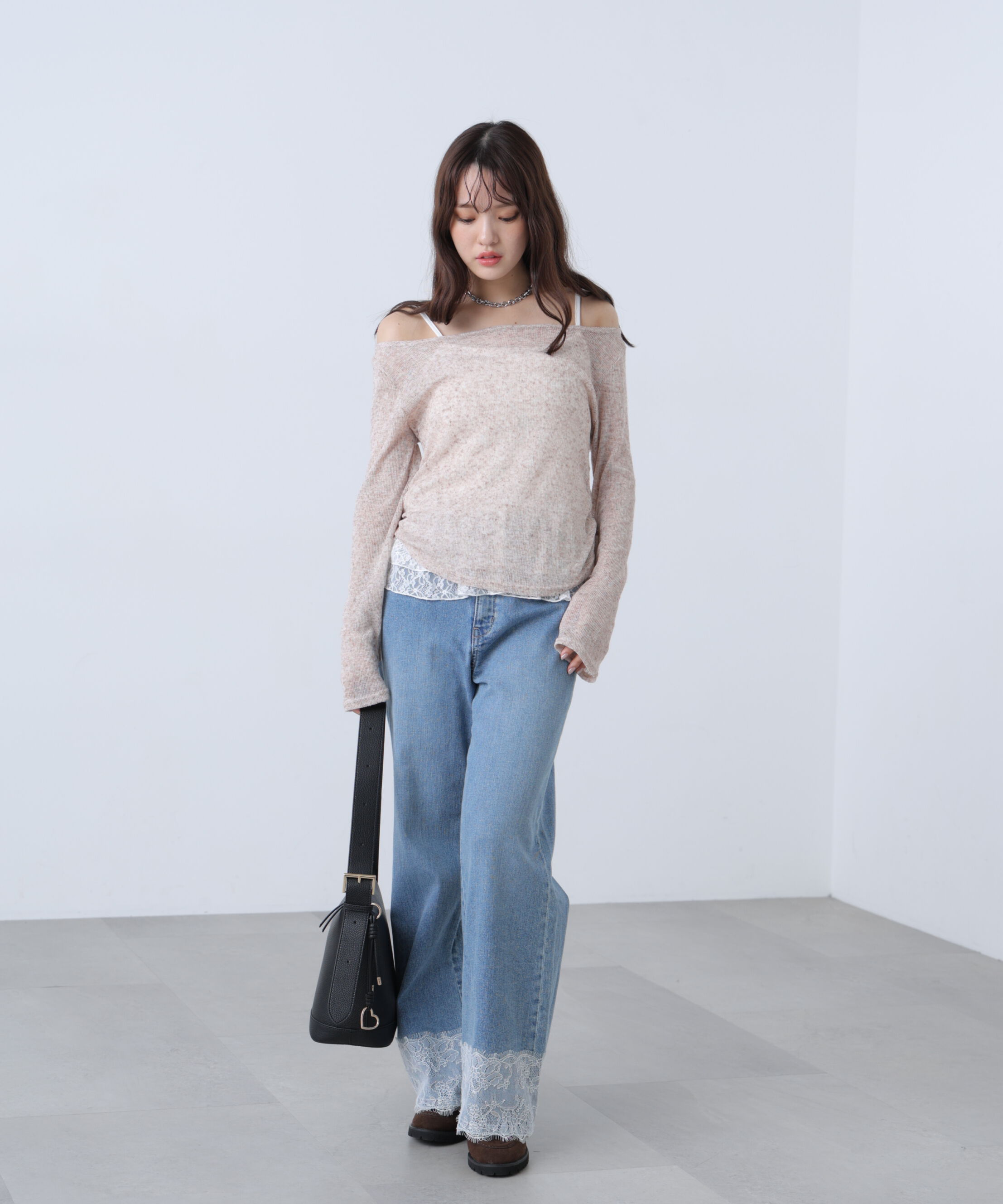  「メランジドロストレースティアードキャミセット」|Tシャツ・カットソー|