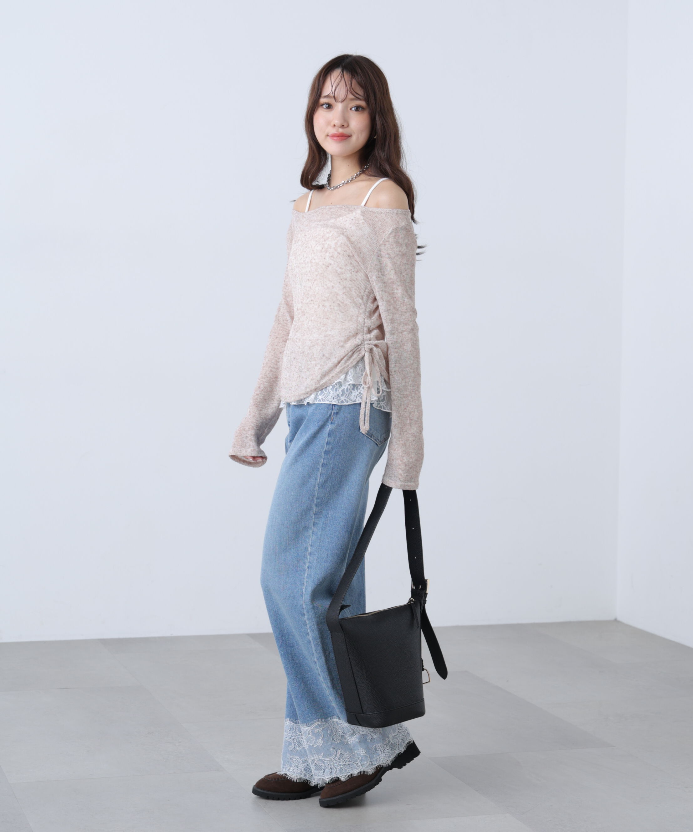  「メランジドロストレースティアードキャミセット」|Tシャツ・カットソー|