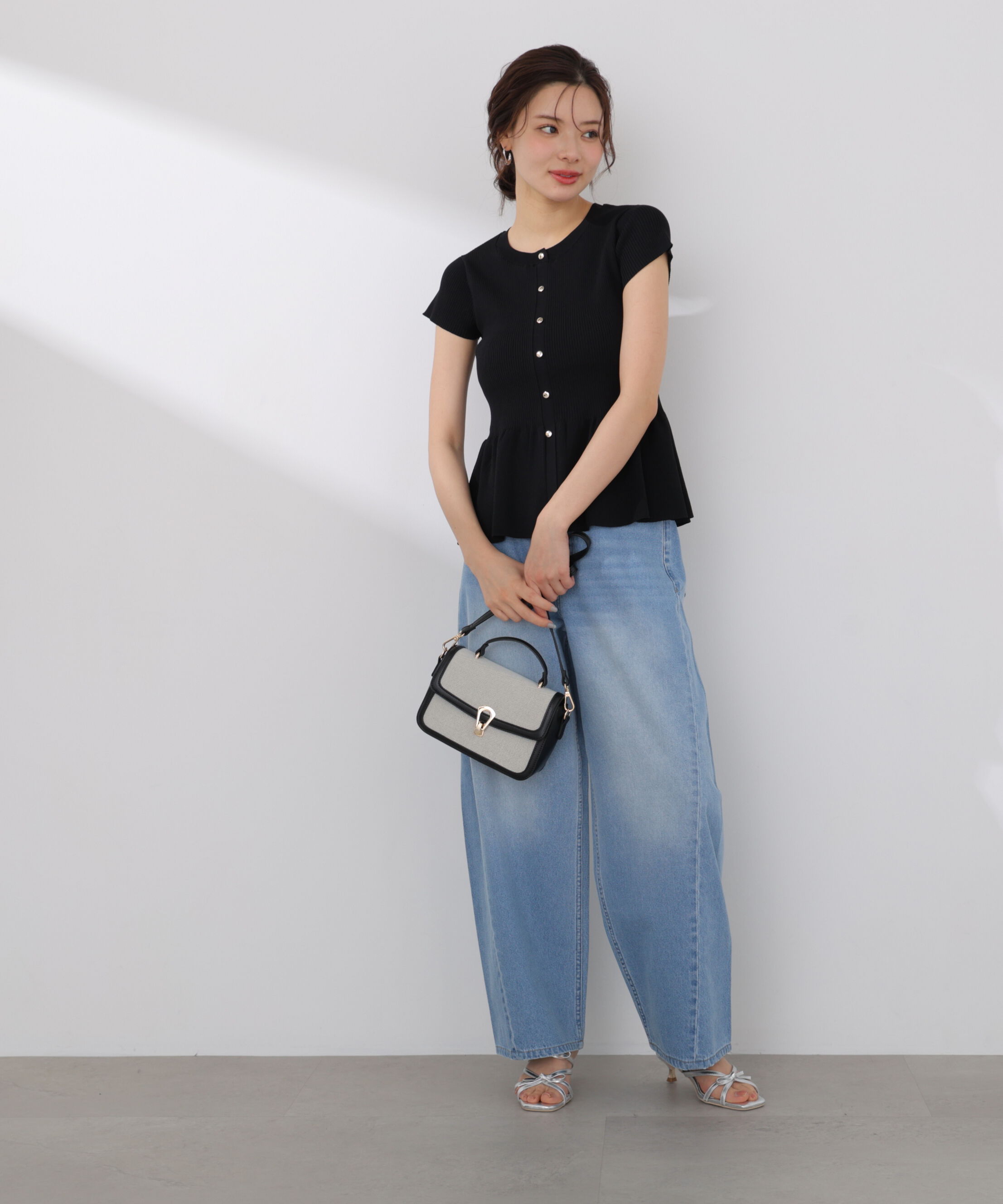 PROPORTION BODY DRESSING「ショート丈リブペプラムニット 26SS」|ニット・セーター|