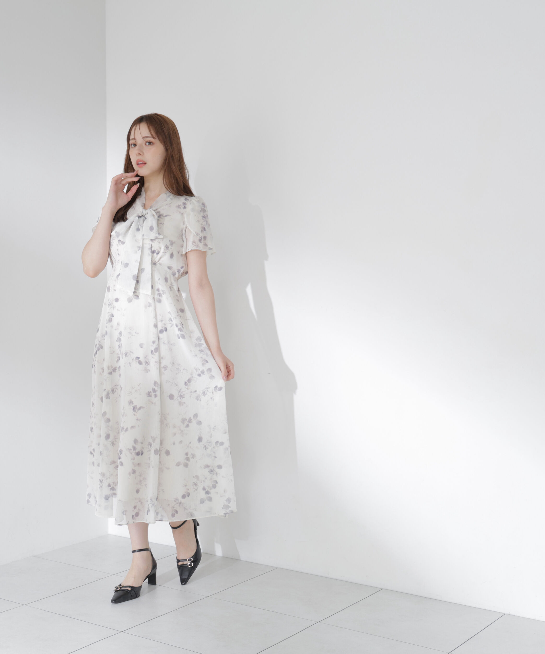 PROPORTION BODY DRESSING「フラワープリントボウタイワンピース」|ワンピース|