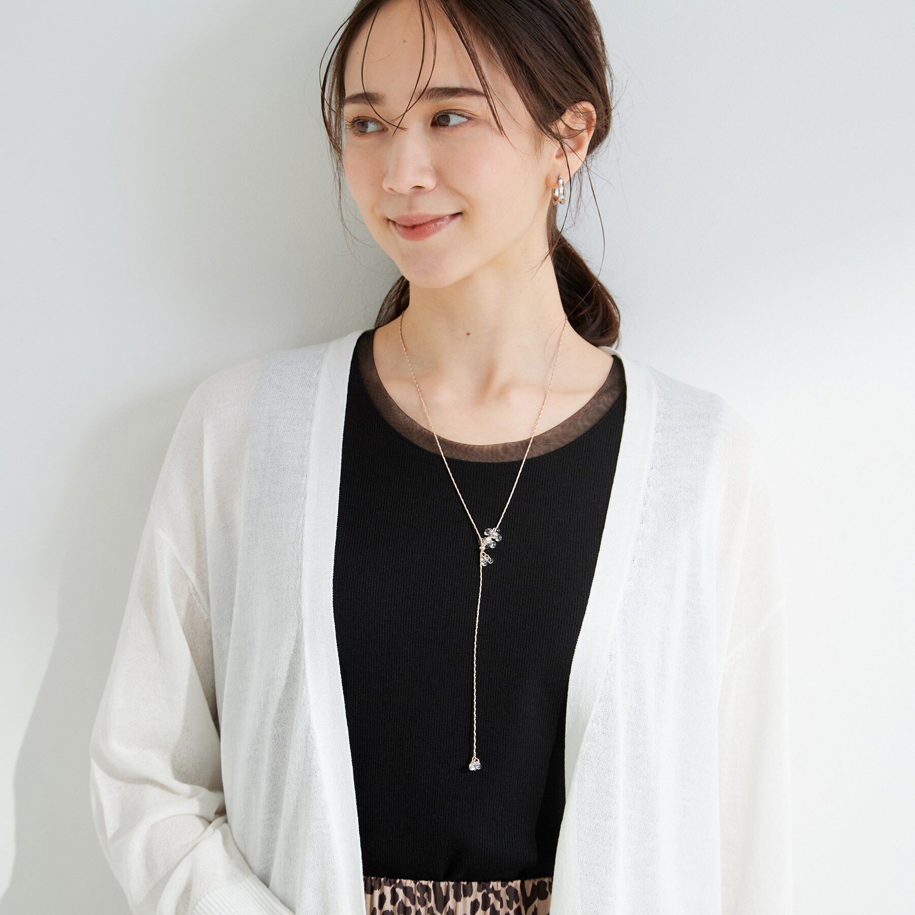 SHOO･LA･RUE「【2WAY】クリアツブビーズネックレス」|ネックレス|