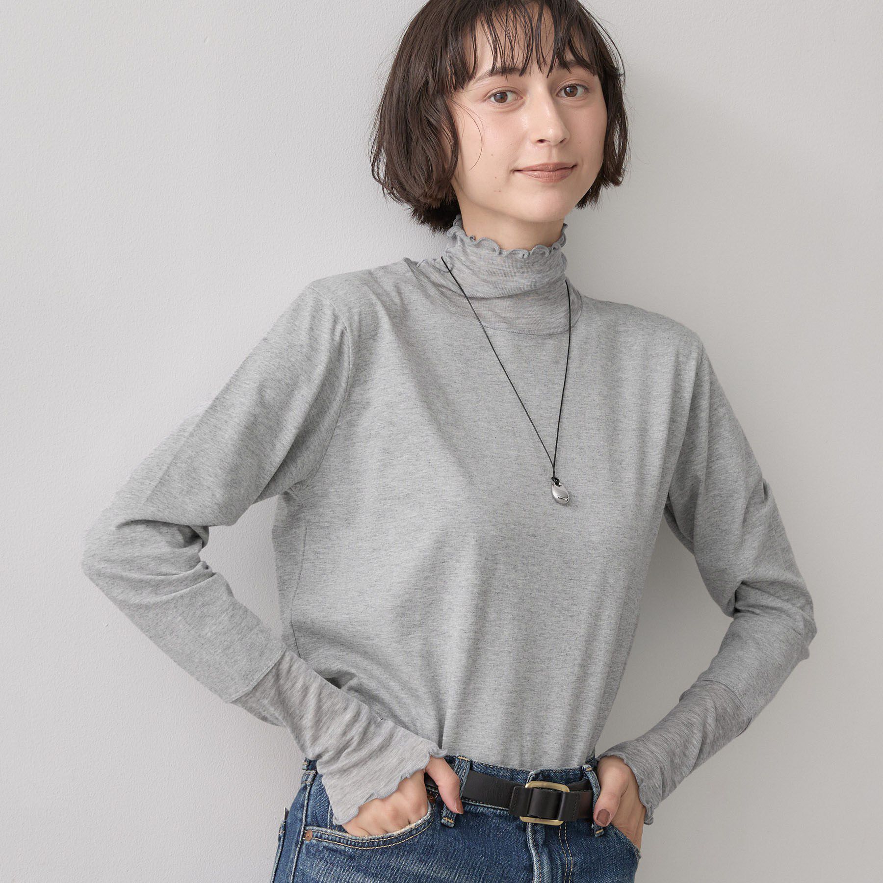 Dessin「シアー切り替えタートルカットソー」|Tシャツ・カットソー|
