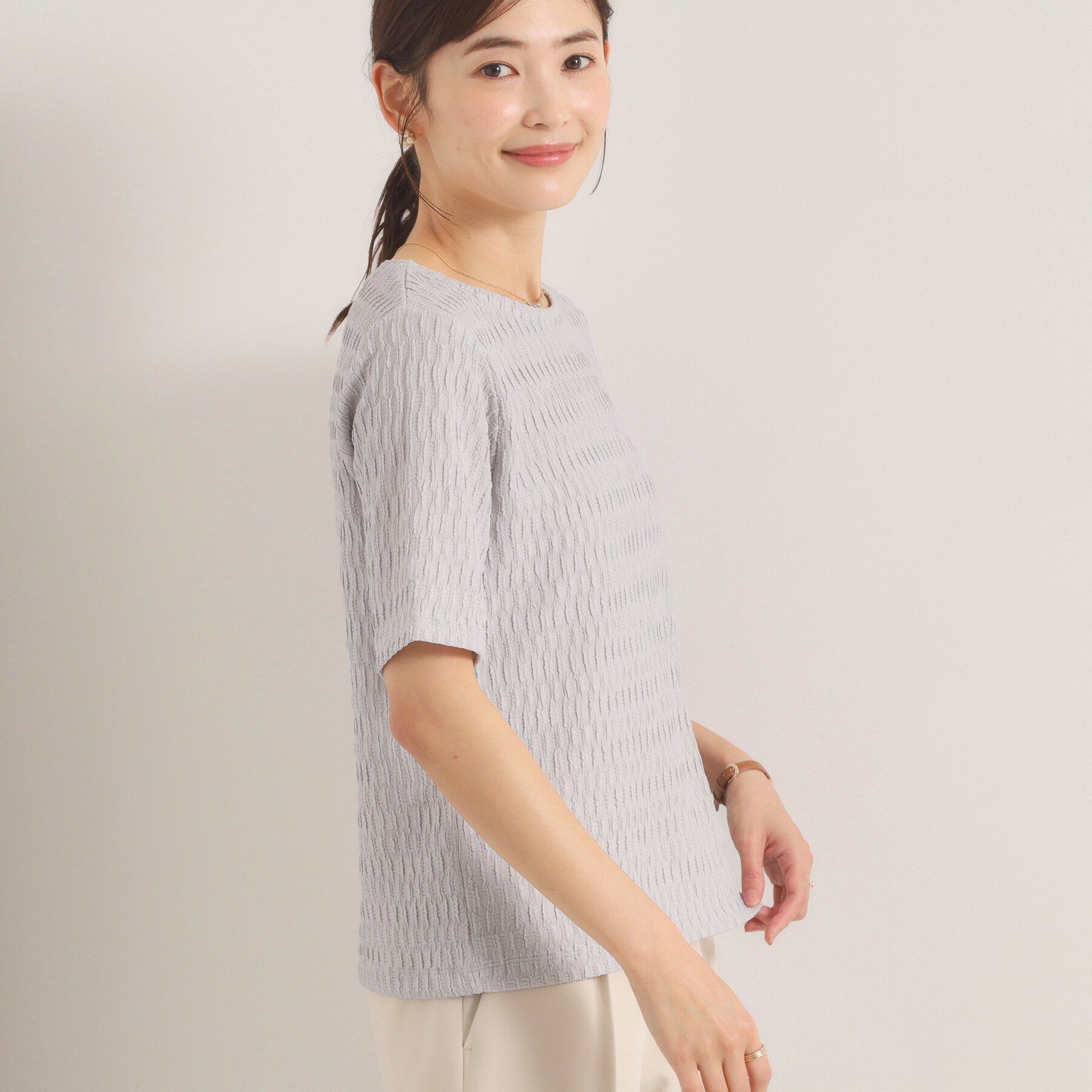 ITS&rsquo;DEMO「シャーリングジャカードTシャツ」|Tシャツ・カットソー|