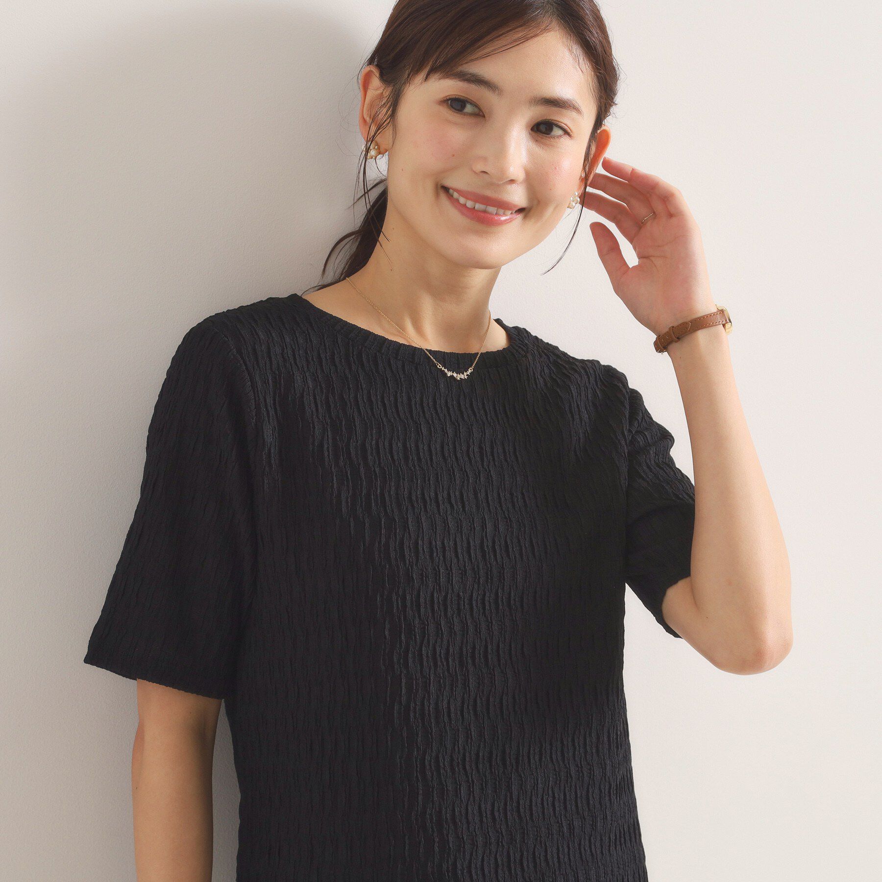 ITS&rsquo;DEMO「シャーリングジャカードTシャツ」|Tシャツ・カットソー|