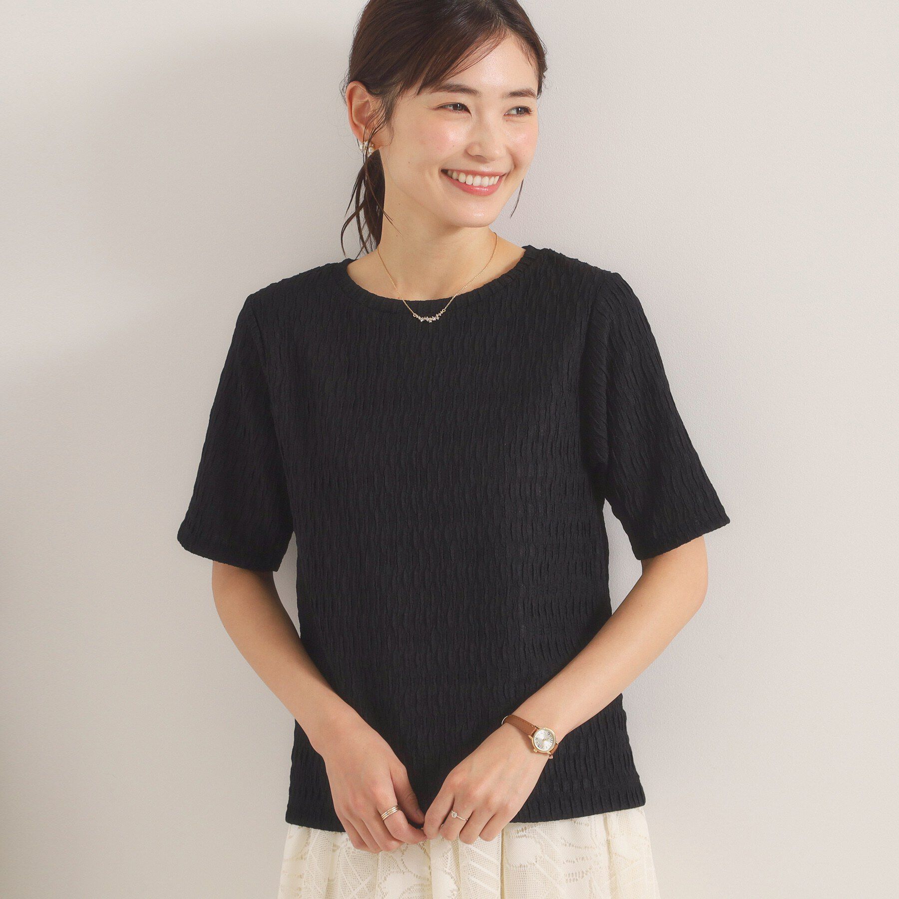 ITS&rsquo;DEMO「シャーリングジャカードTシャツ」|Tシャツ・カットソー|