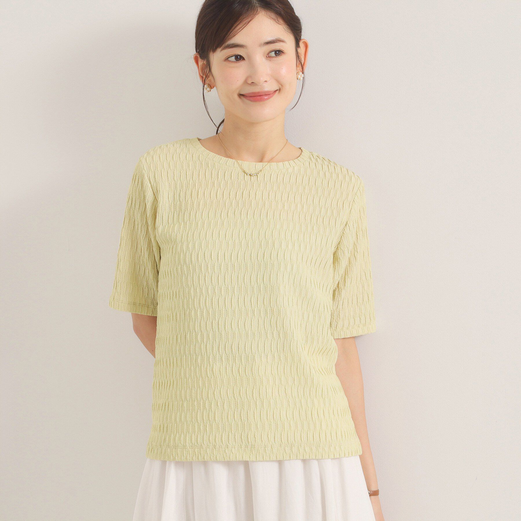 ITS&rsquo;DEMO「シャーリングジャカードTシャツ」|Tシャツ・カットソー|