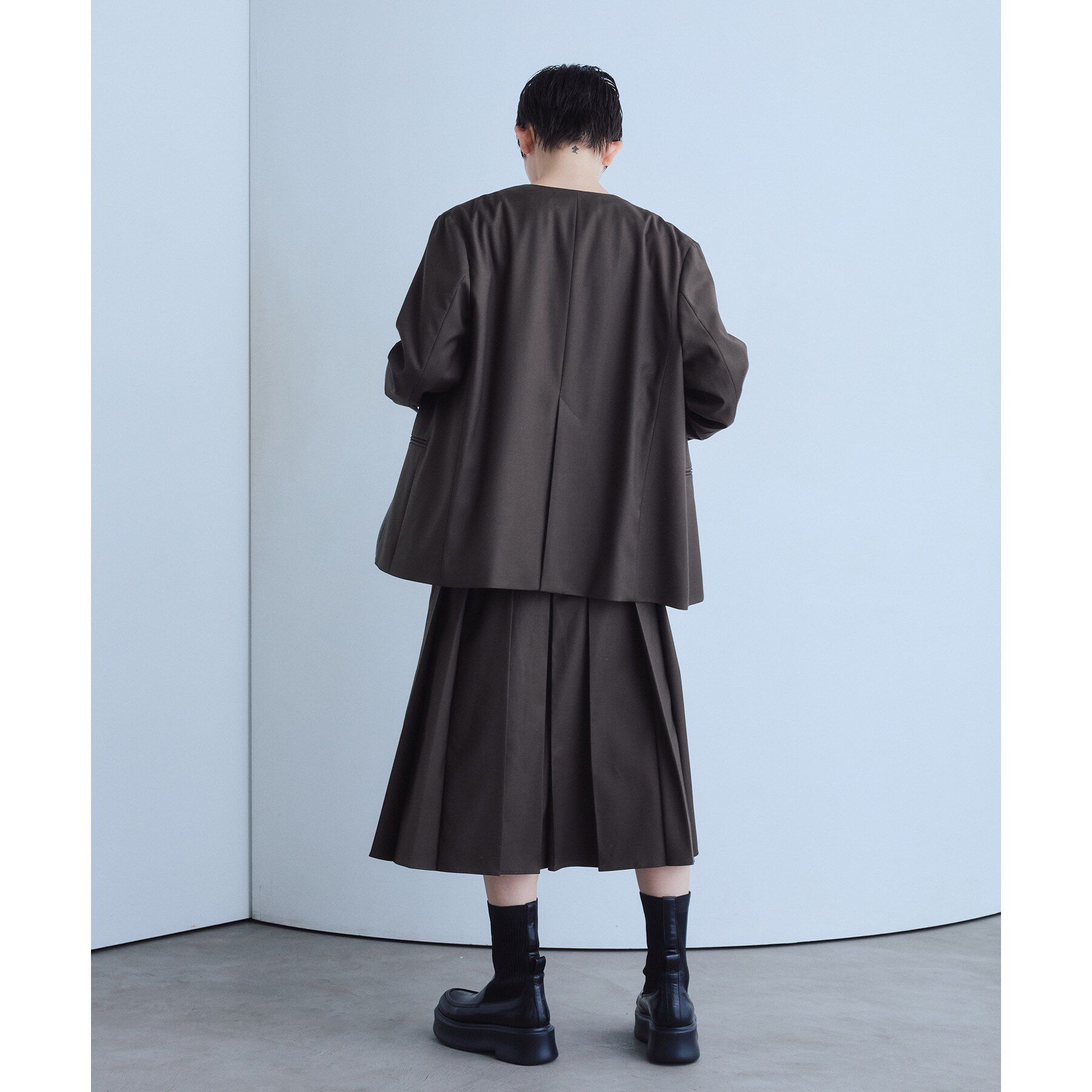 CODE A「soft relaxed hook jacket」|ノーカラージャケット|