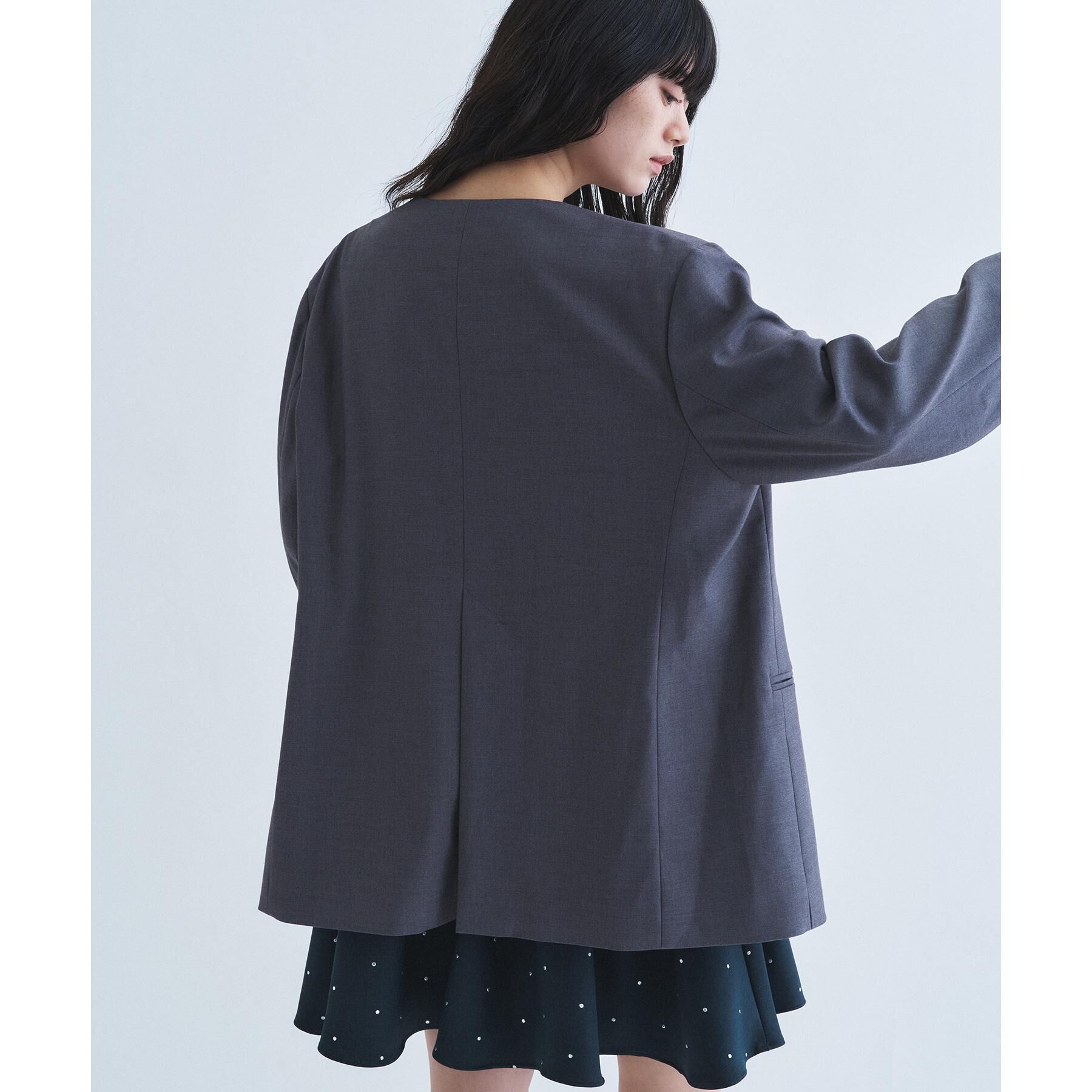 CODE A「soft relaxed hook jacket」|ノーカラージャケット|