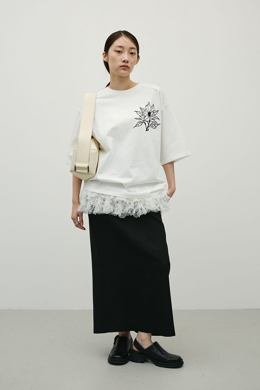 STYLEMIXER「フロッキープリントフラワーT」|Tシャツ・カットソー|WHT